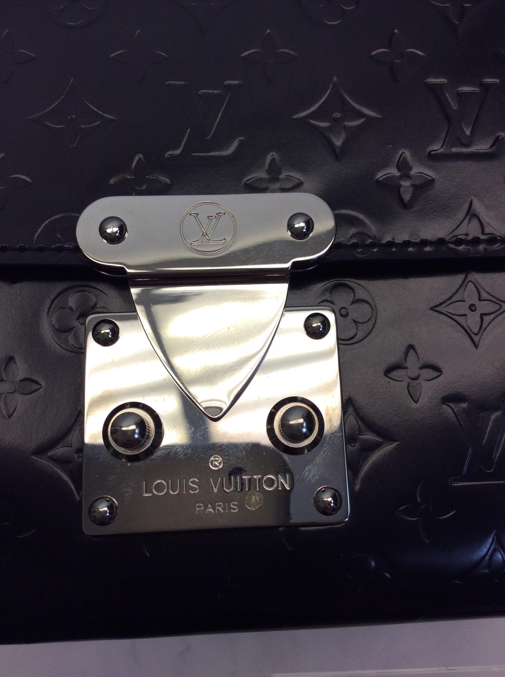 Louis Vuitton Black Patent Leather Clutch For Sale 4
