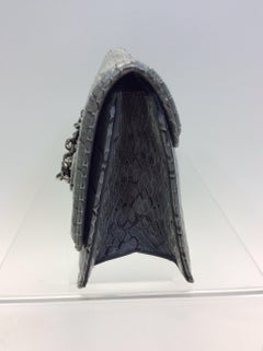 Judith Leiber Grey Snake Skin Clutch NWT