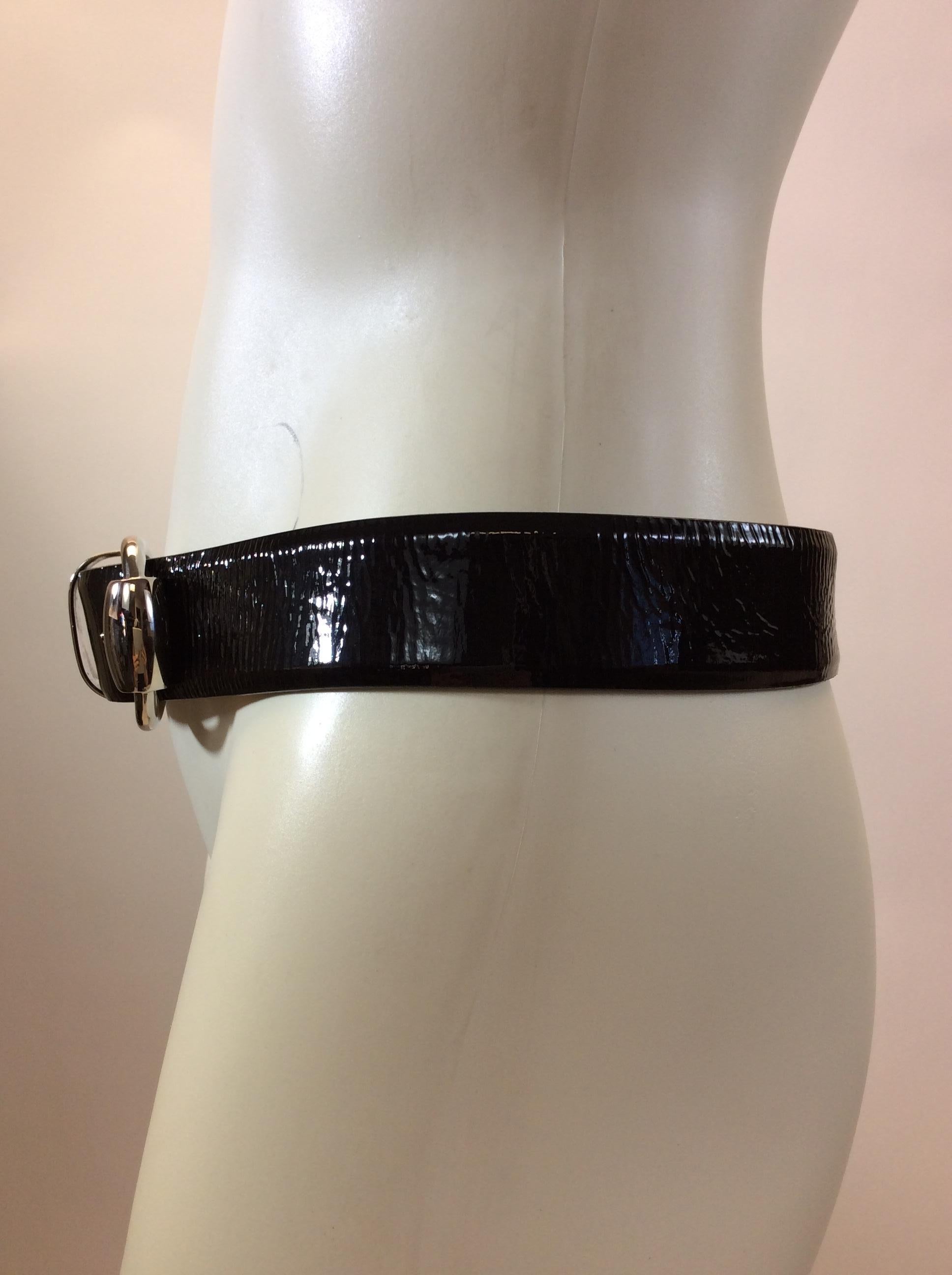 Gucci Black Patent Leather Belt with Silver Hardware
$199
Made in Italy
Leather
Size 32
31.5