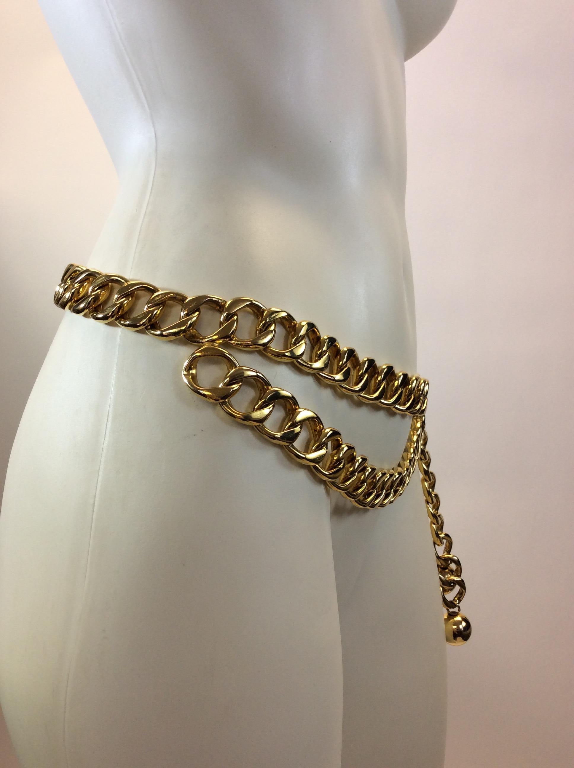 Chanel Gold Tone Chain Belt im Zustand „Gut“ im Angebot in Narberth, PA