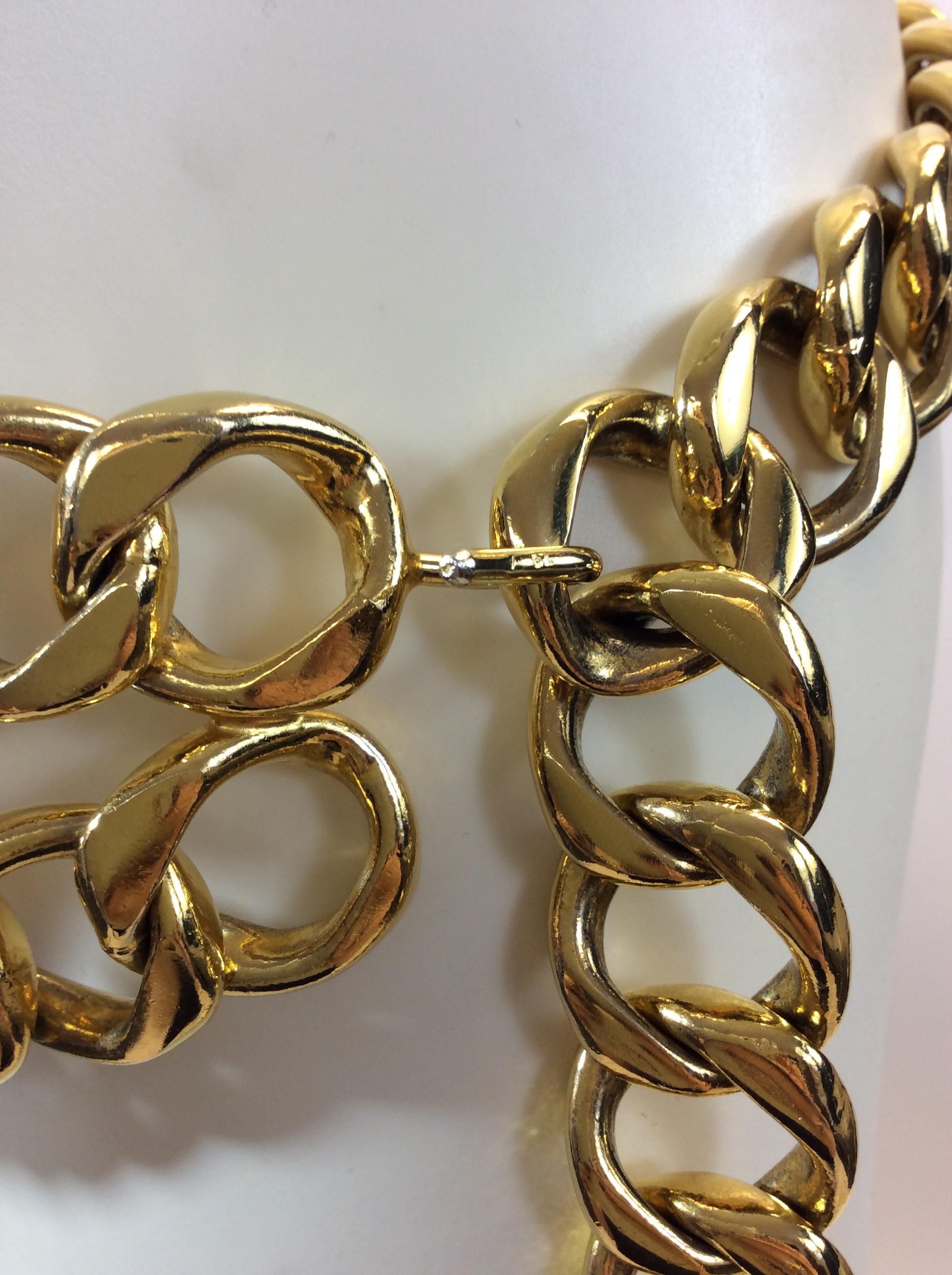 Women's Chanel Gold Tone Chain Belt For Sale