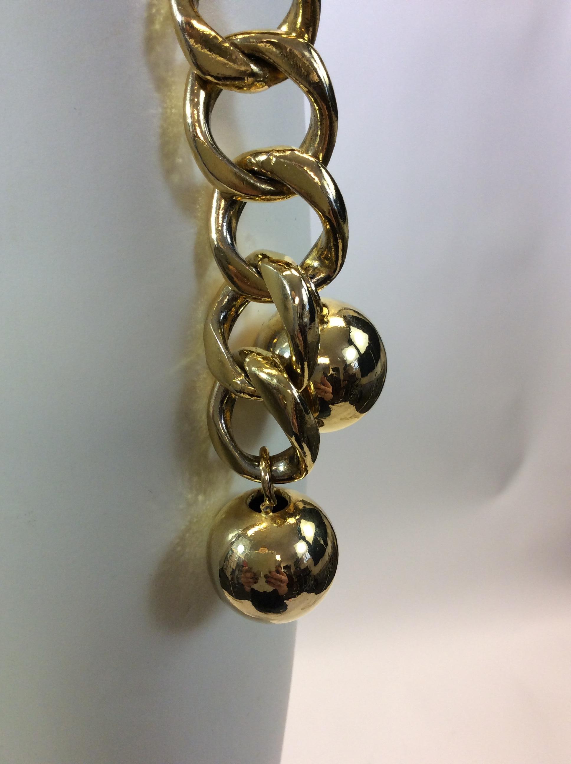 Chanel Gold Tone Chain Belt im Angebot 1