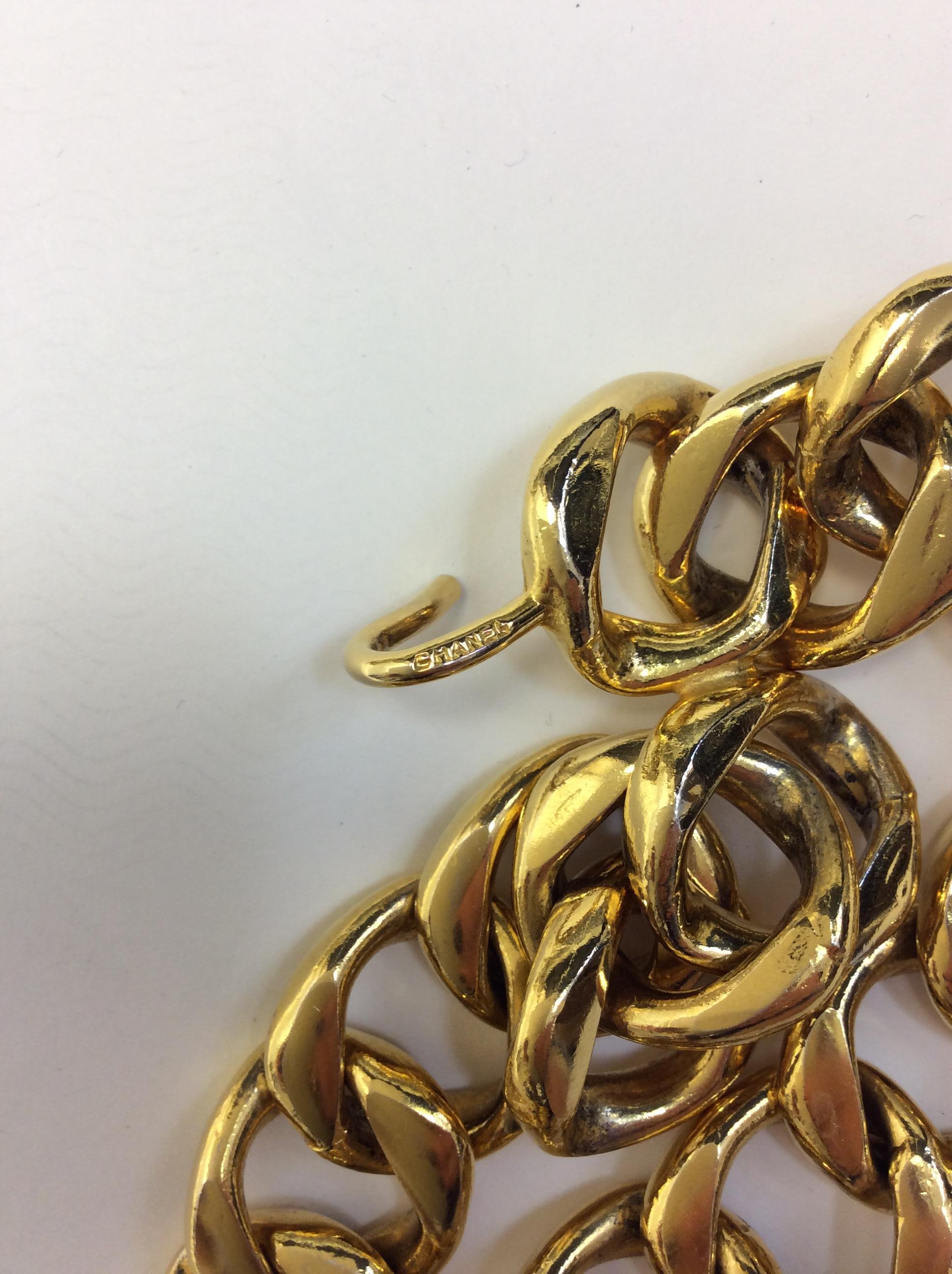 Chanel Gold Tone Chain Belt im Angebot 2