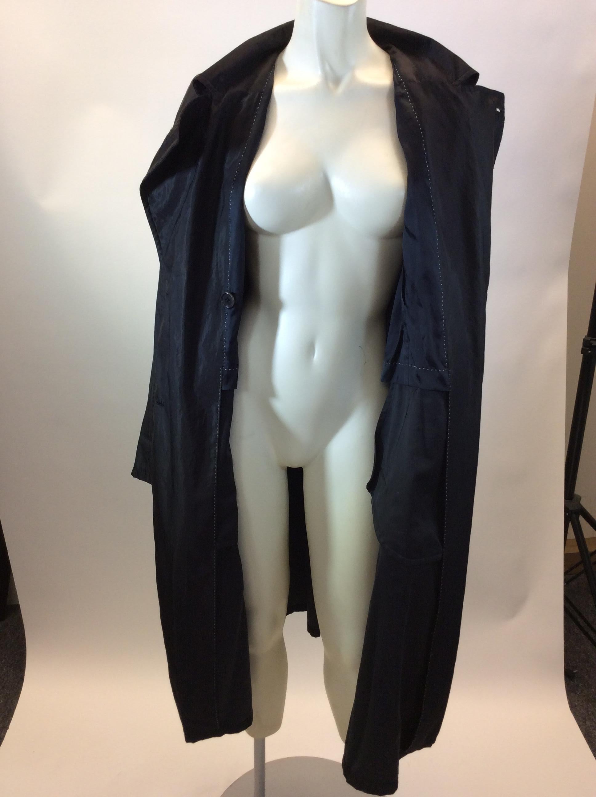 Dries Van Noten Black Trench Coat For Sale 2