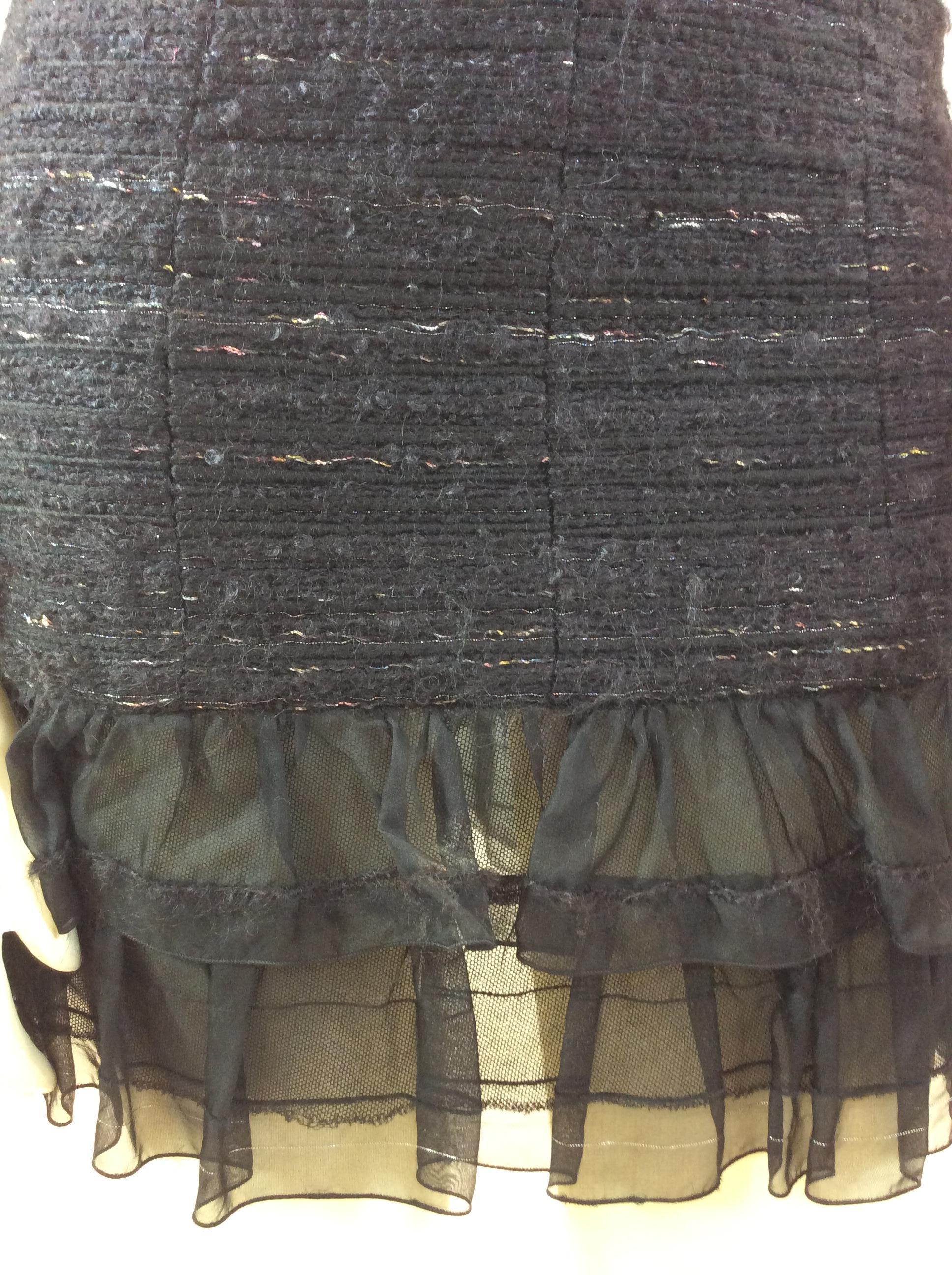Chanel Black Wool Dress For Sale 2