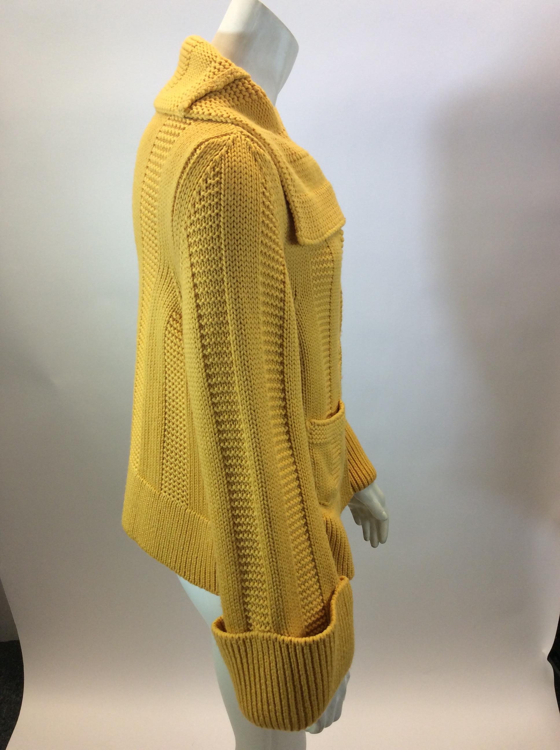 Piazza Sempione Marigold Wool Sweater In Good Condition For Sale In Narberth, PA