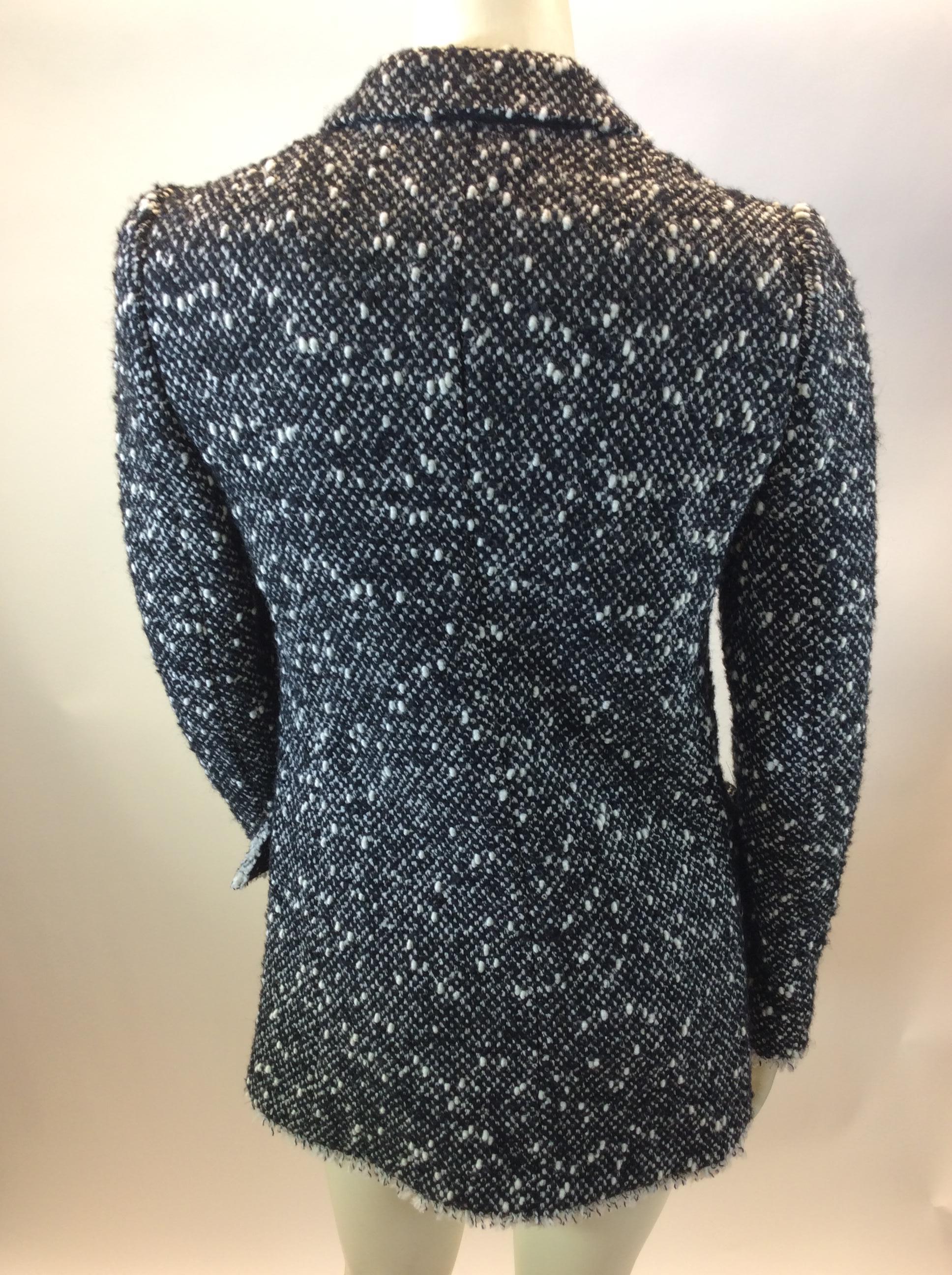 Dolce & Gabbana Black and White Wool Blazer In Good Condition For Sale In Narberth, PA