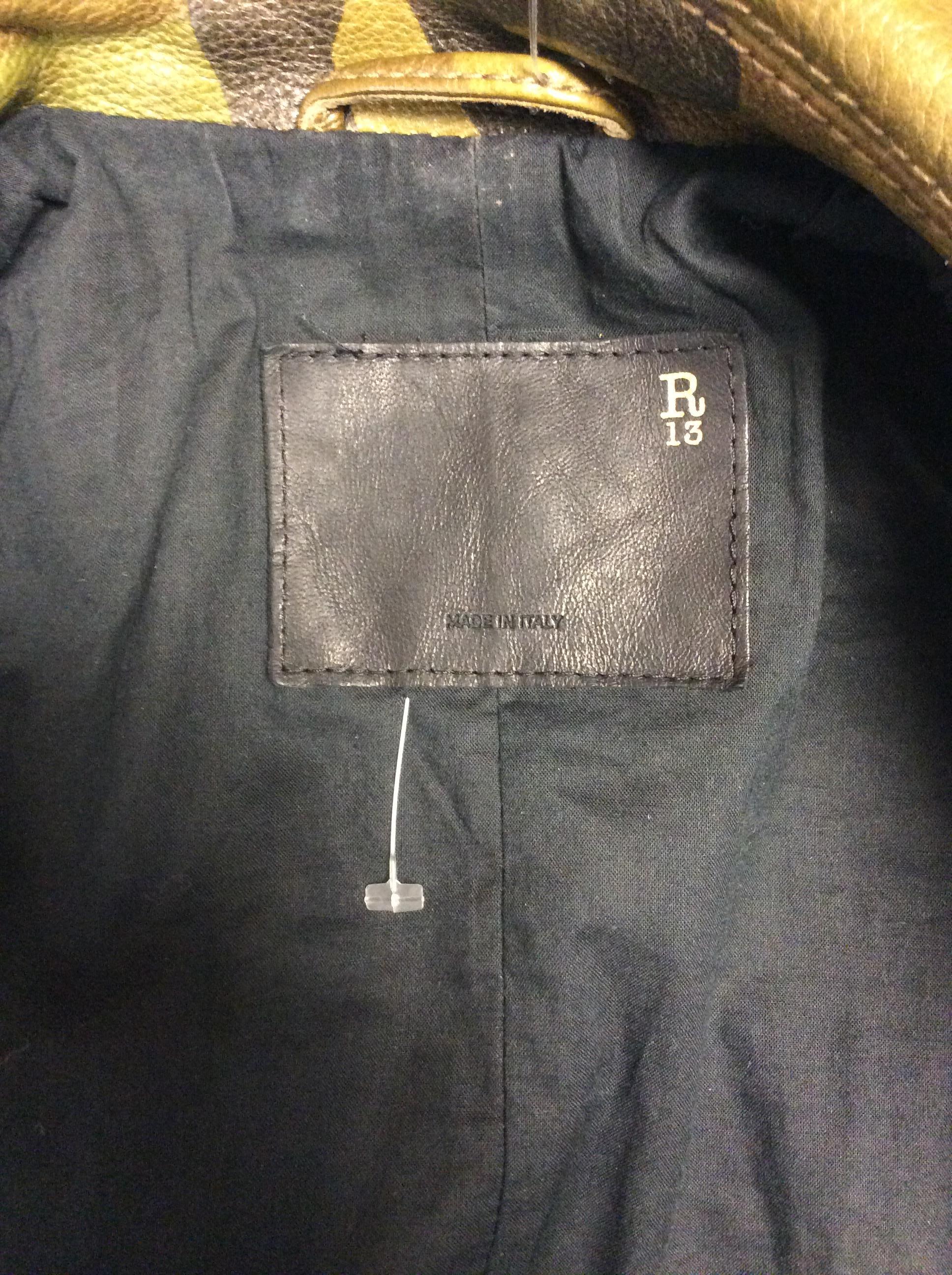 R13 Camouflage Leather Jacket In Good Condition For Sale In Narberth, PA