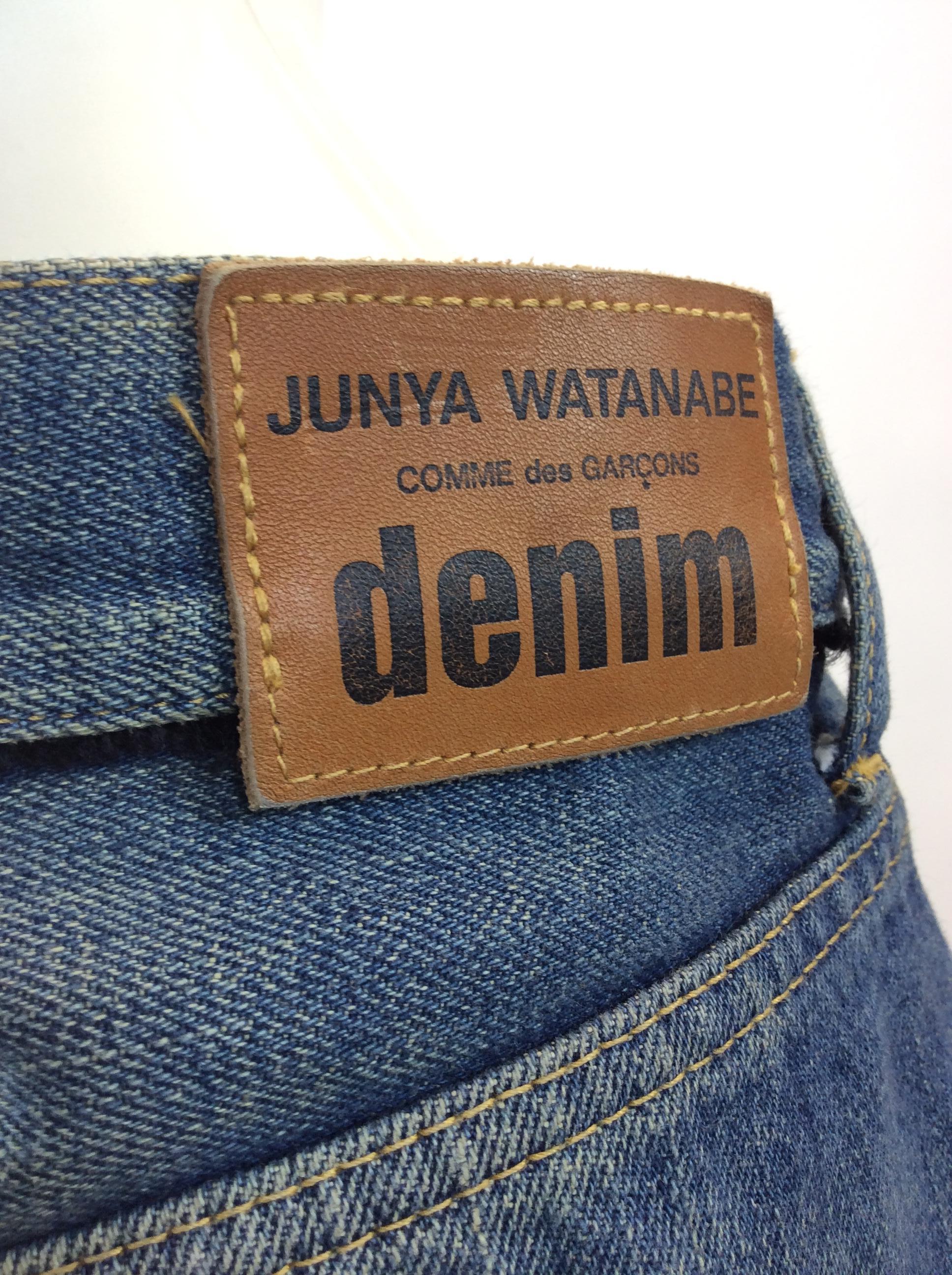 Black Junya Watanabe Denim Patch Jeans For Sale