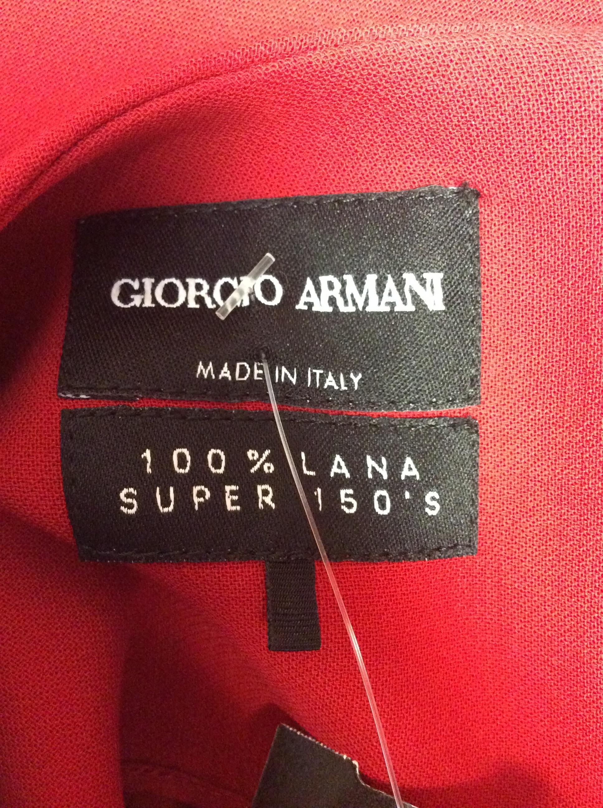 Giorgio Armani Red Wool Dress NWT For Sale 1