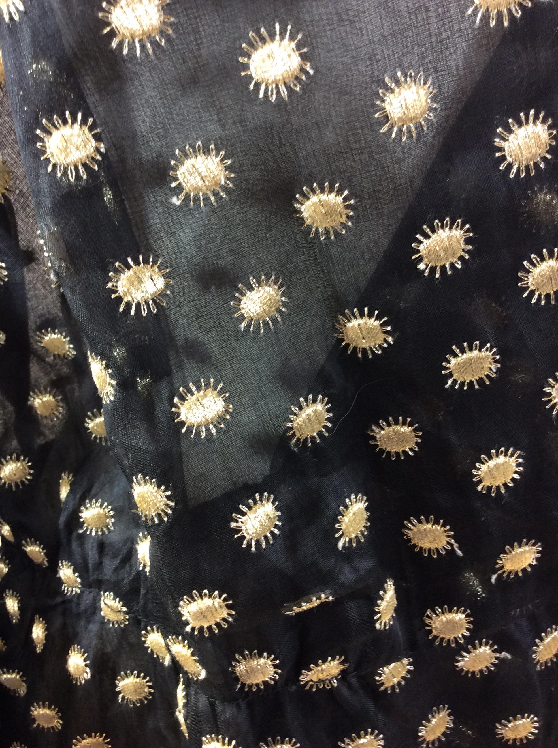Givenchy Couture Black and Gold Print Blouse For Sale 3