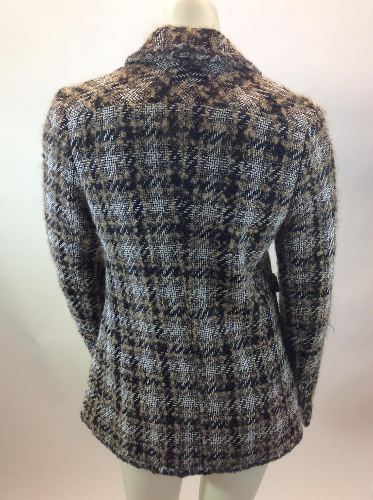 Chanel Black and Tan Plaid Wool Jacket For Sale at 1stDibs | chanel ...