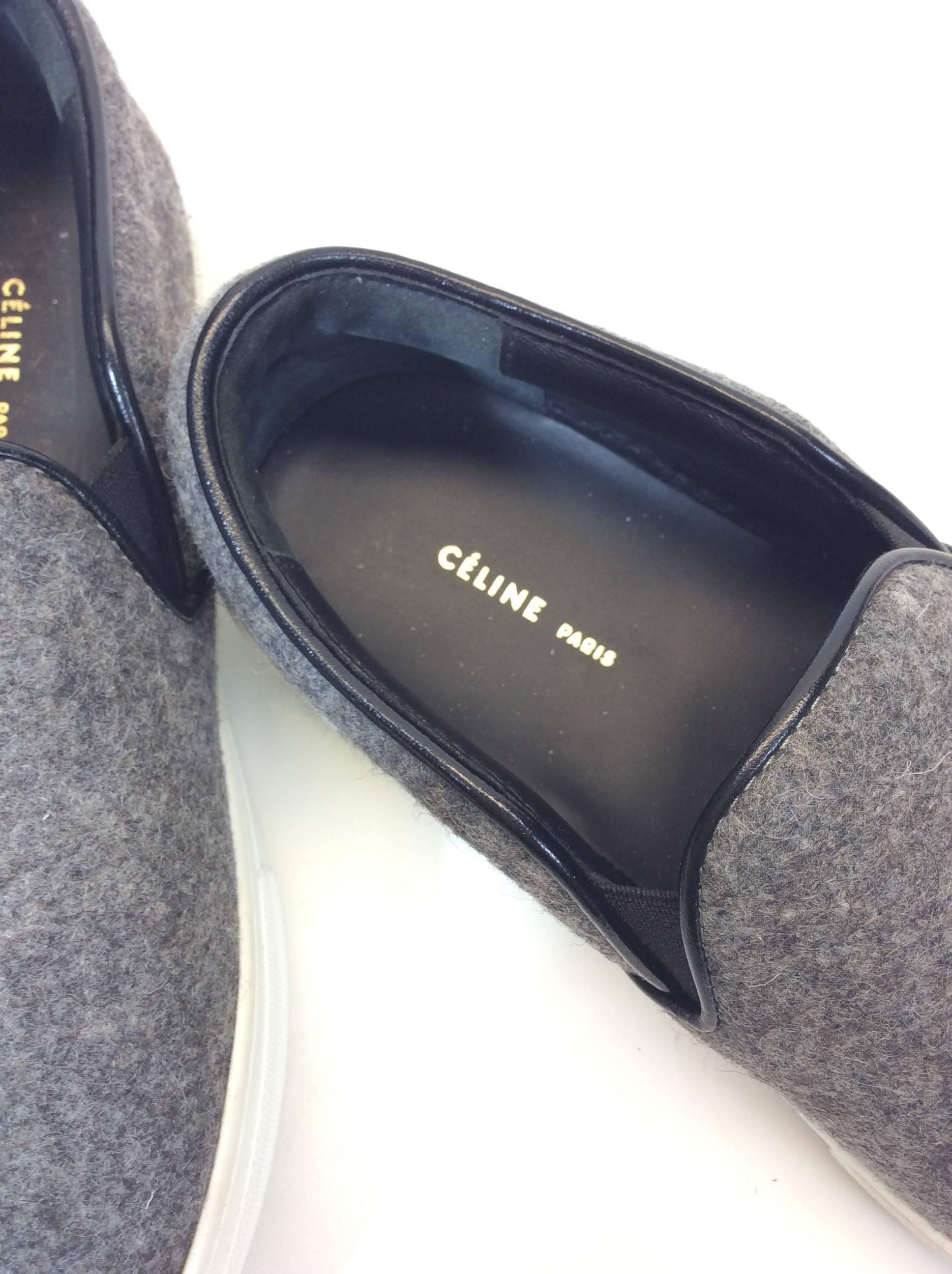 Celine Skate Slip on Grey Felt Sneakers For Sale 2