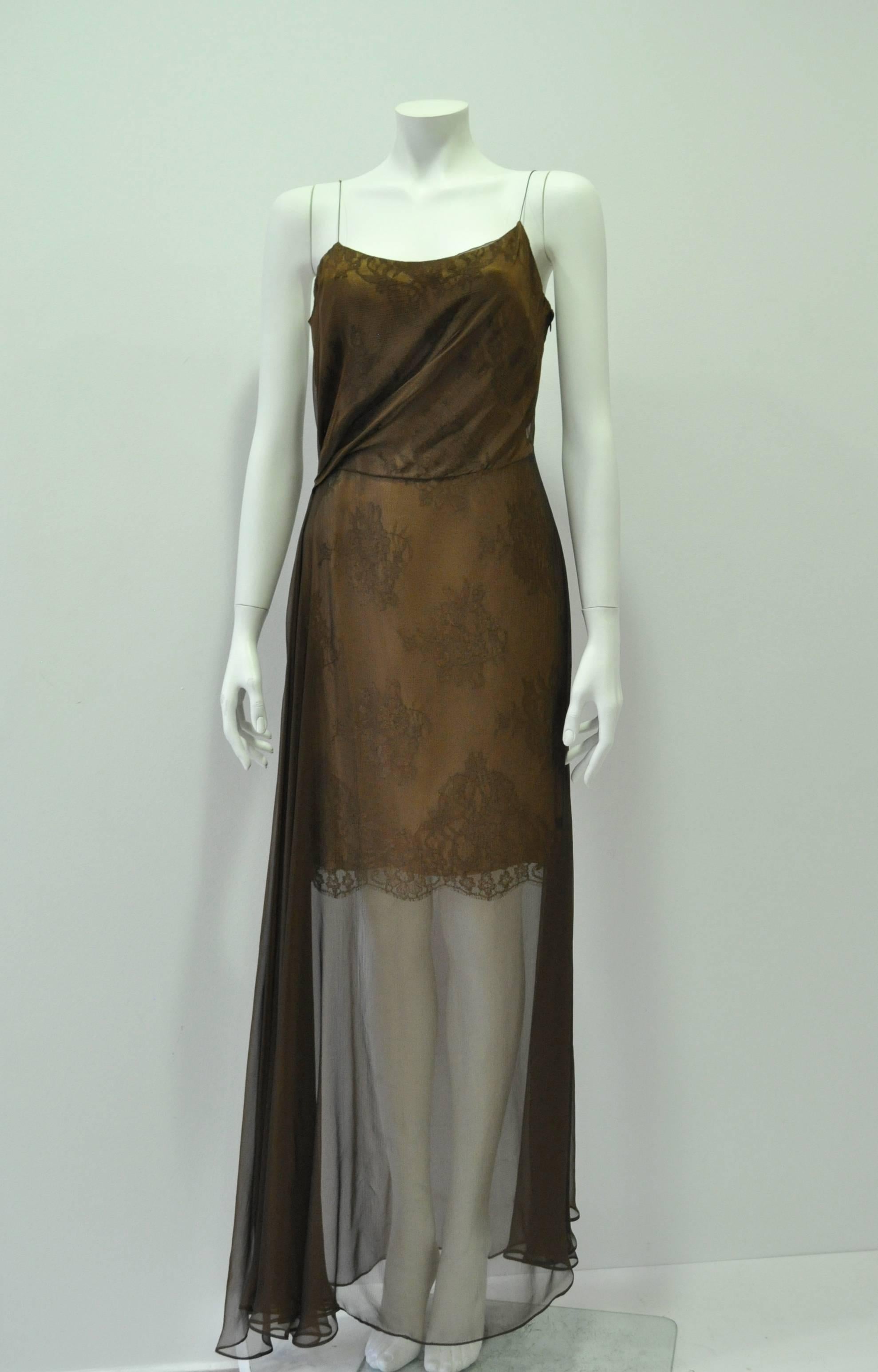 copper maxi dress
