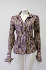 Very Particular Gold-Purple Lurex Gianni Versace Couture Shirt