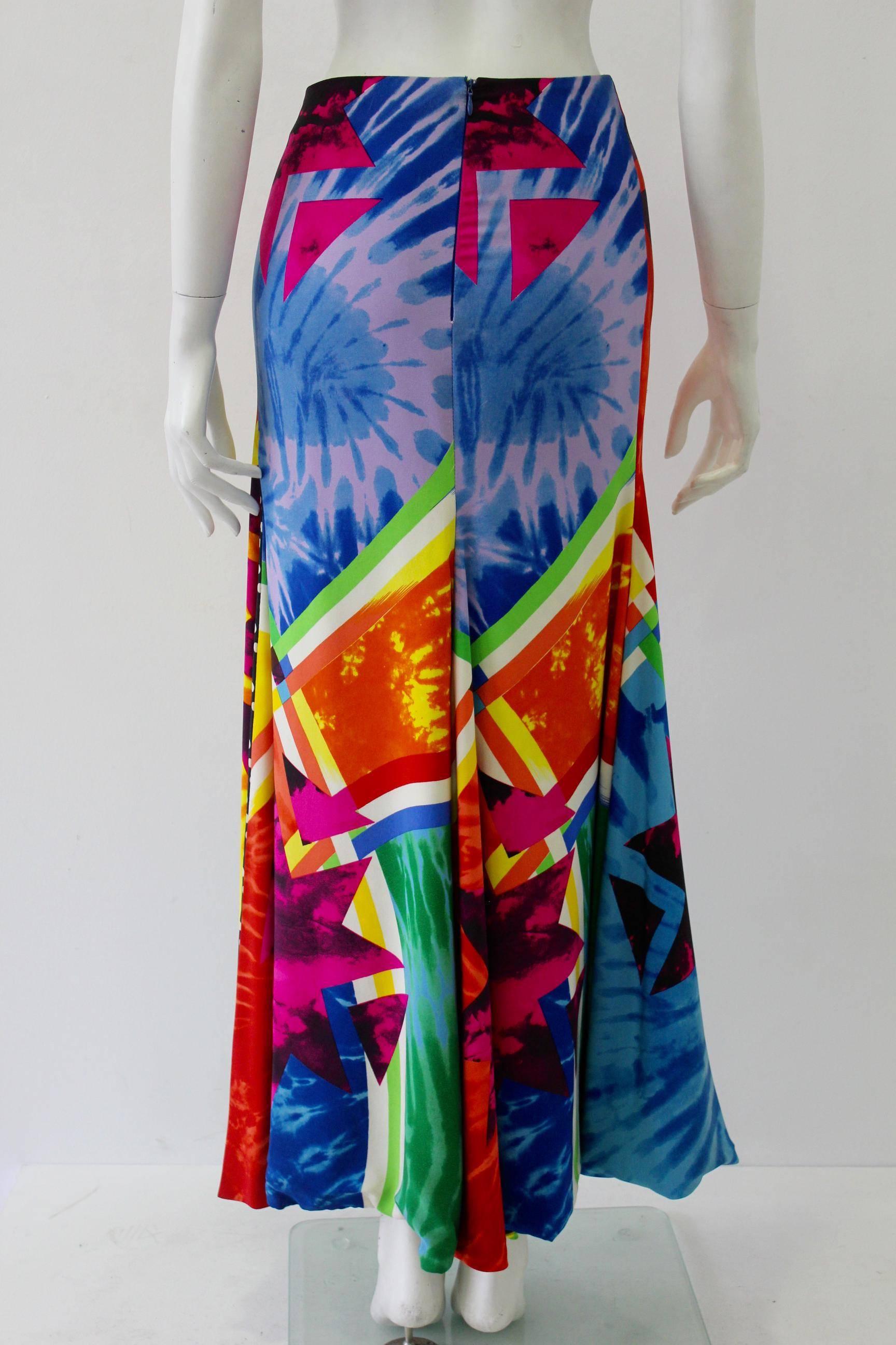 Red Important Gianni Versace Couture Pop Art Maxi Skirt Spring 1991 For Sale