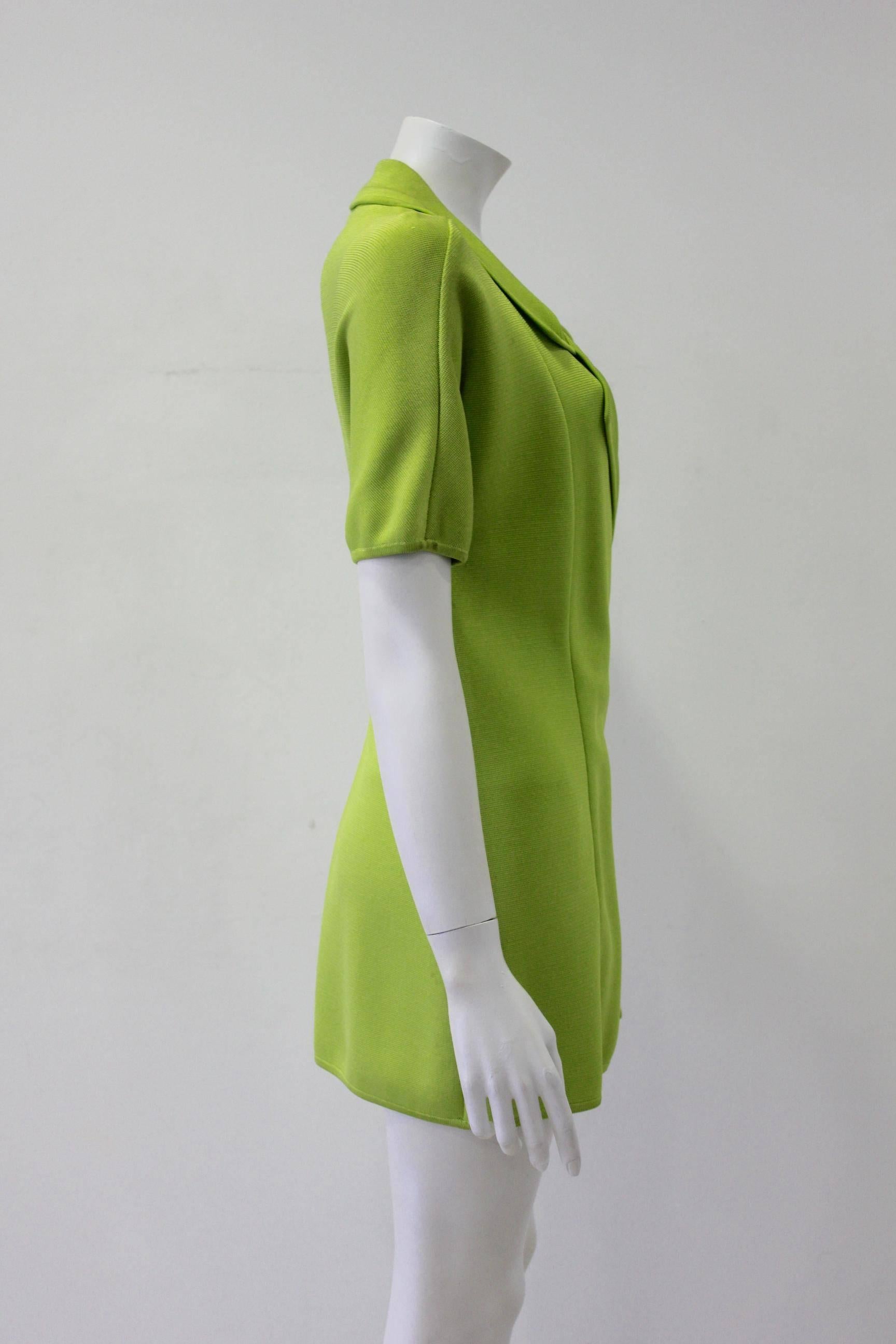 Green Gianfranco Ferre Knitted Jacket 1990's For Sale