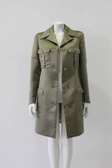 Istante By Gianni Versace Haki Military Silk Coat
