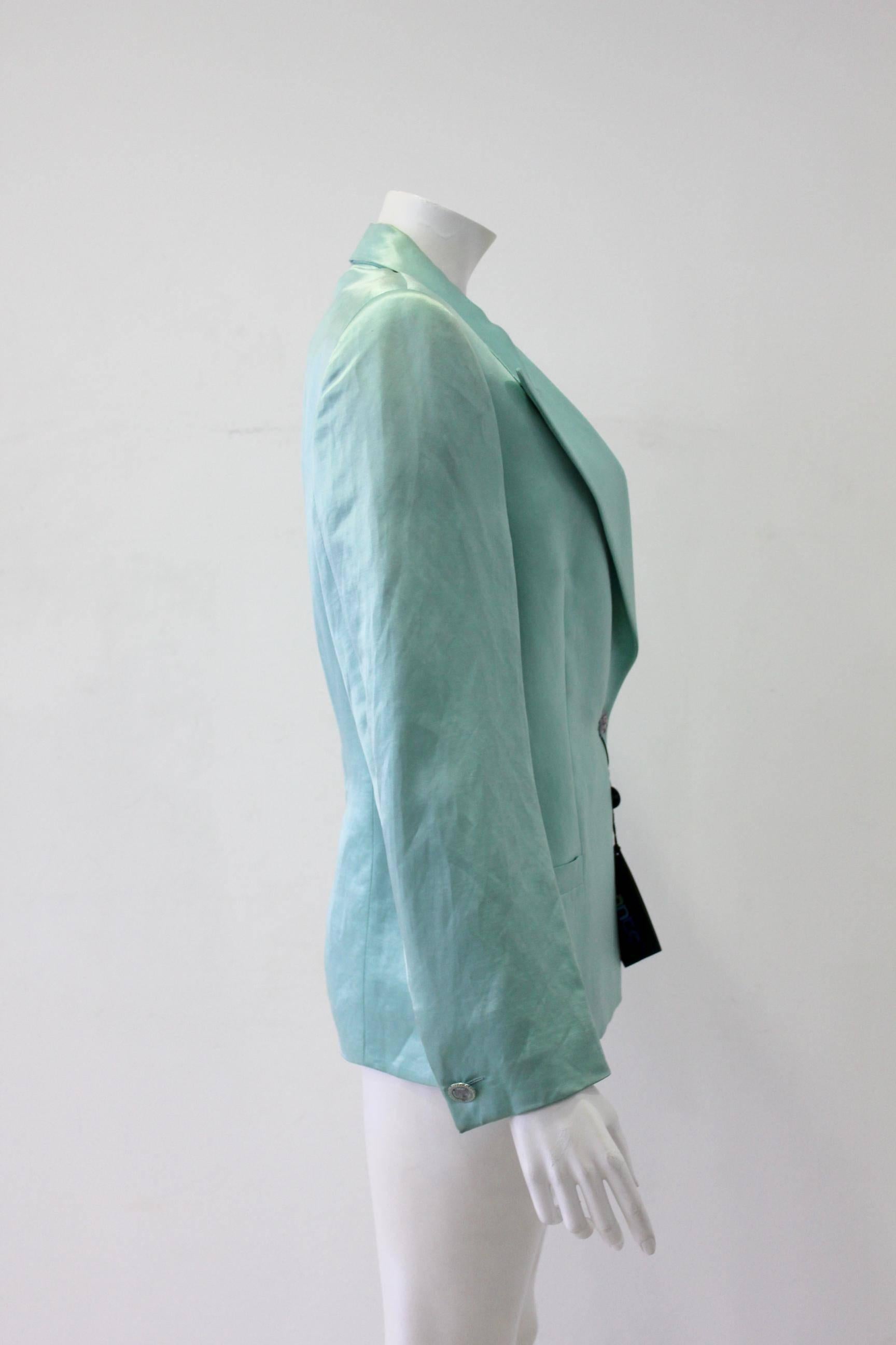 Istante Jacket Linen Silk 1990's In New Condition For Sale In Athens, Agia Paraskevi