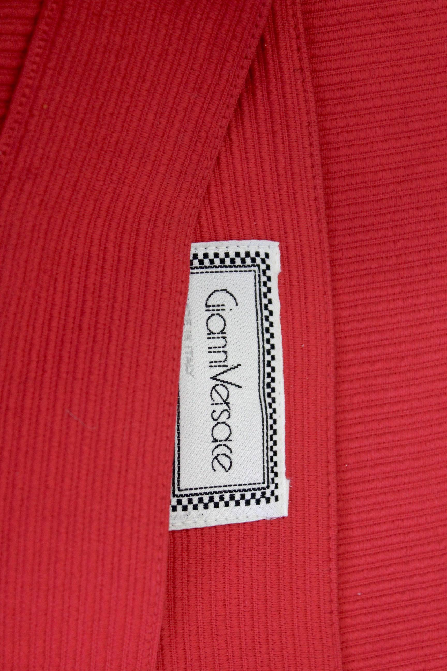 Women's Gianni Versace Red Batik Ruffled Skirt 1990s For Sale
