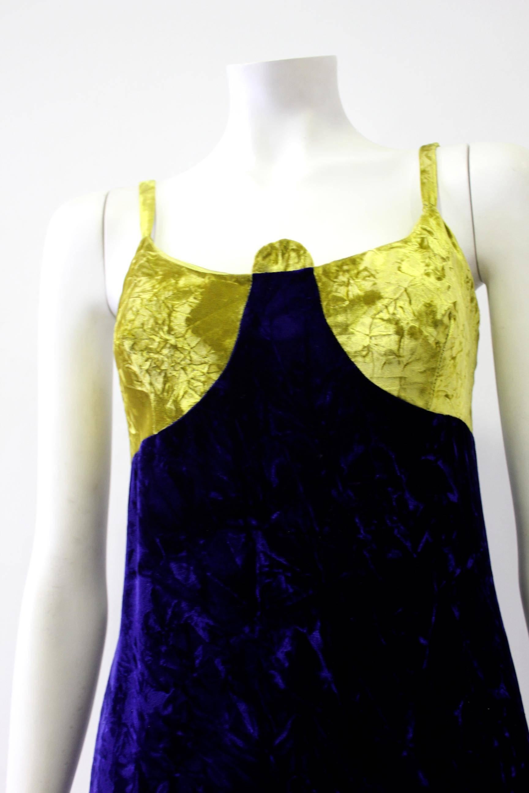 Women's Gianni Versace Istante Crushed Velvet Evening Dress Fall 1997 For Sale