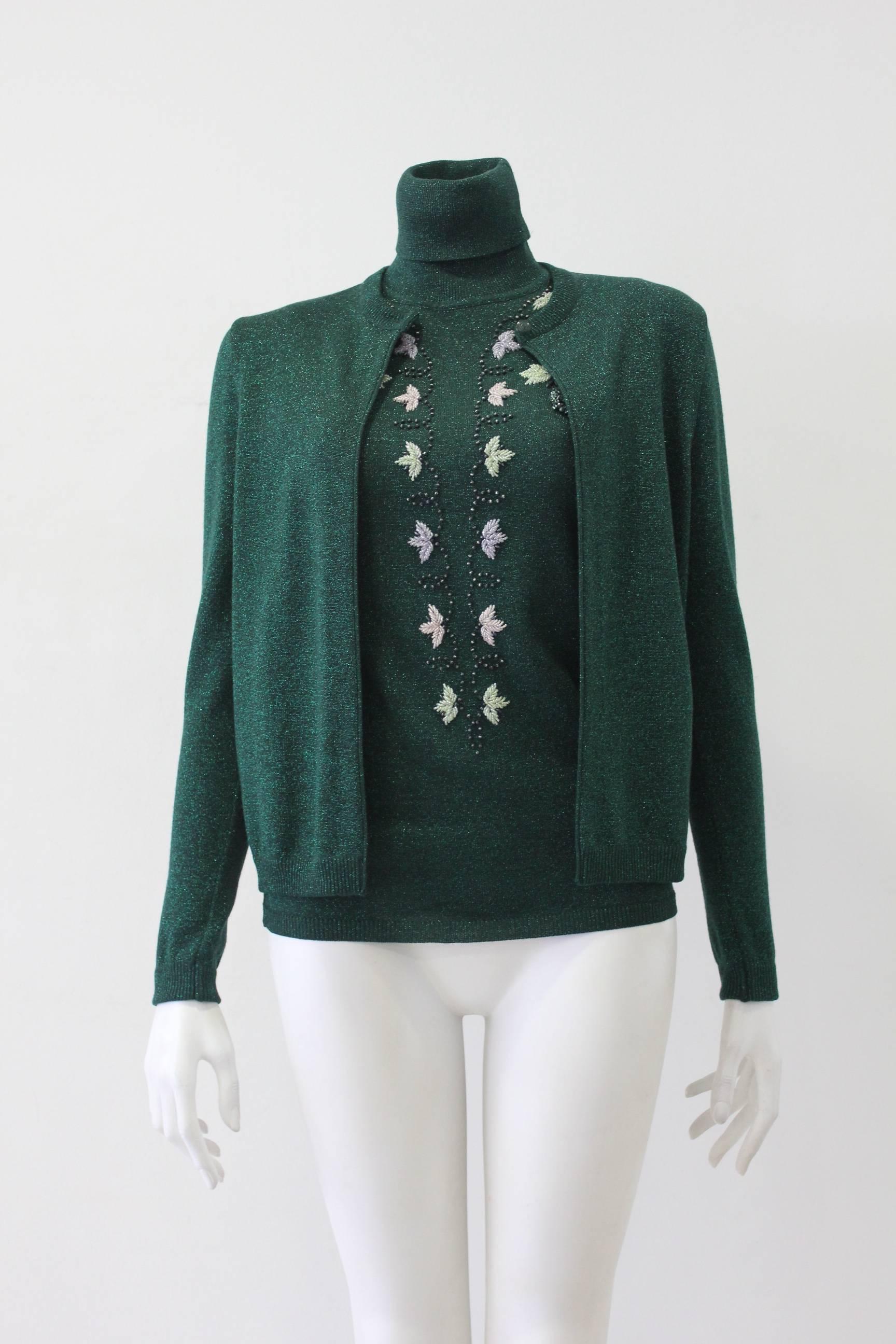 Women's Gianni Versace Couture Lurex Cardigan Fall 1997 For Sale