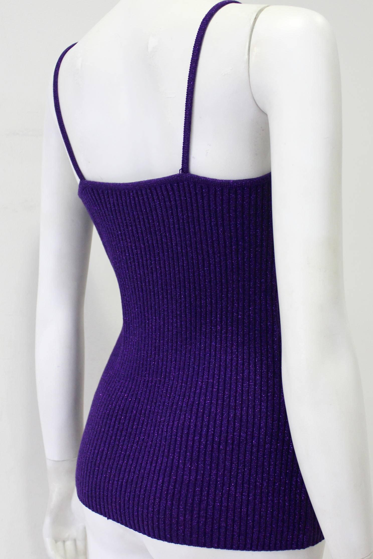 Gianni Versace Couture Lurex Knit Camisole Fall 1997 In New Condition For Sale In Athens, Agia Paraskevi