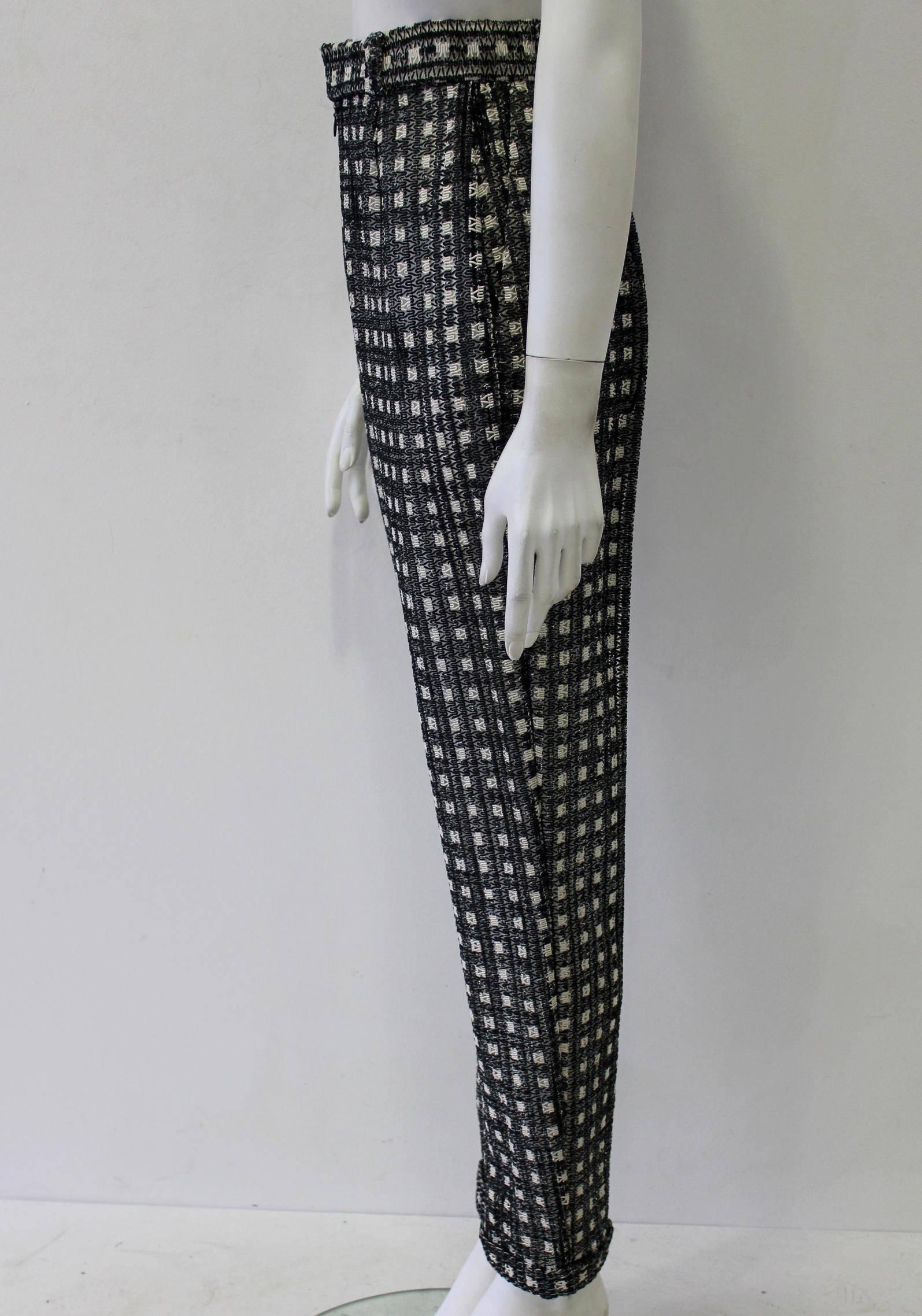 Black One Of A Kind Gianni Versace Couture Punk Checked Pants Fall 1993 For Sale