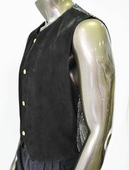 Unique Istante by Gianni Versace Black Leather Front With Tweed Back Fall 1994
