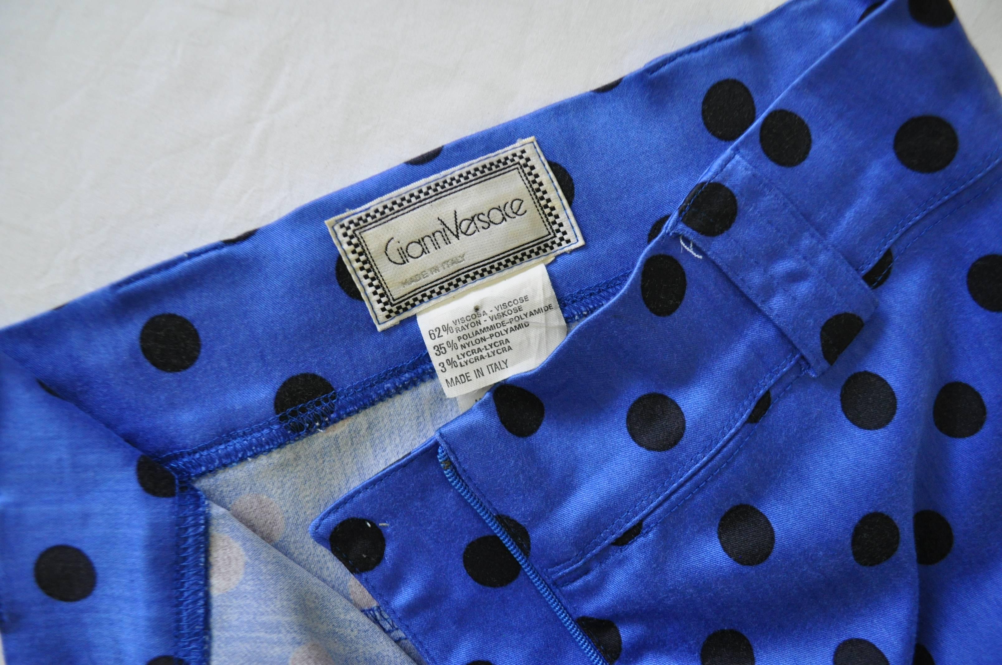 Gianni Versace High Waist Polka Dot Jeans Spring 1991 For Sale 1