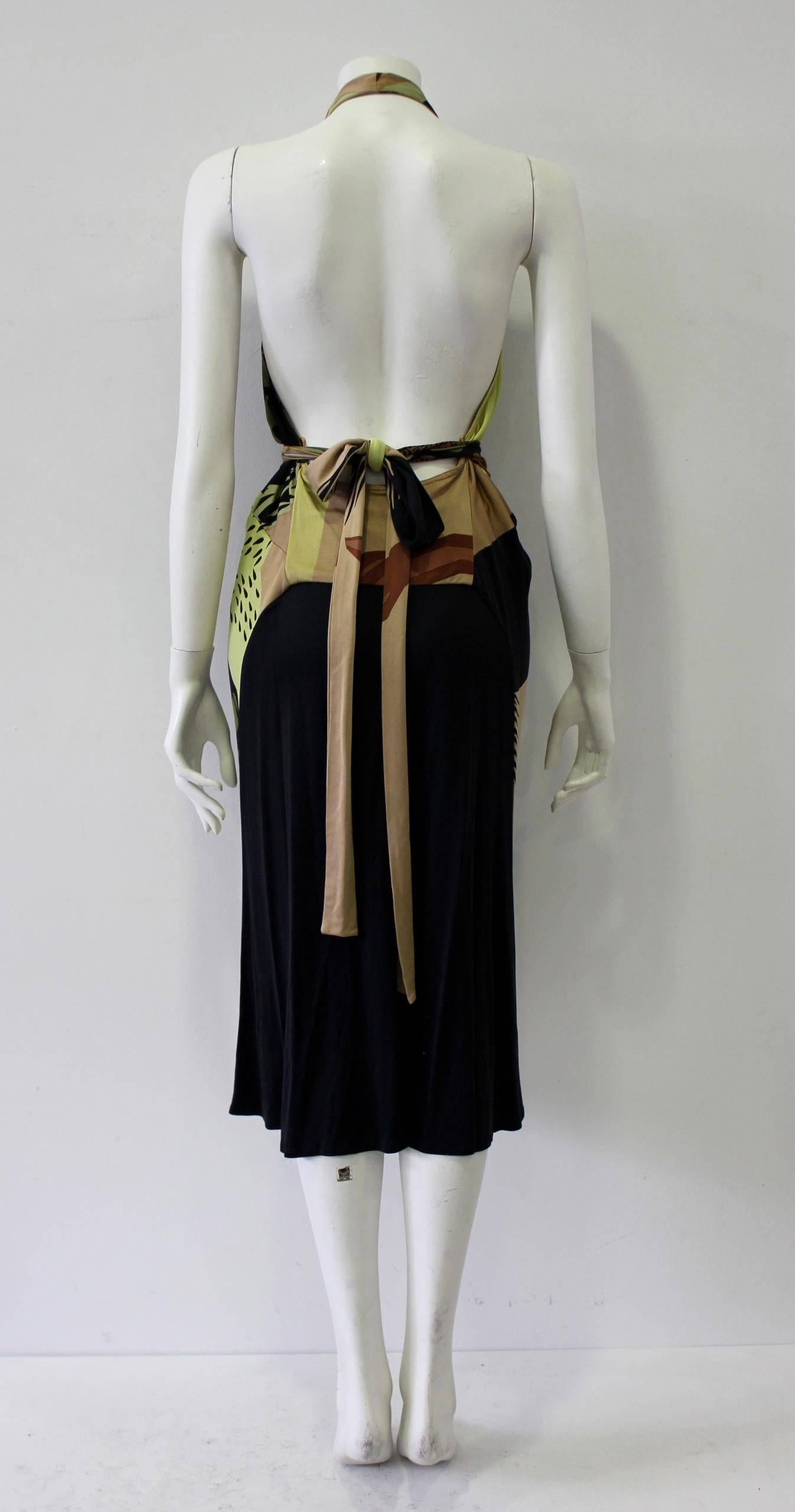 Women's Interesting ISSA Mid-Length Multi-Coloured Silk Wrap Dress For Sale