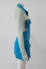 Gianfranco Ferre Sheer And Denim Mini Dress 1990's