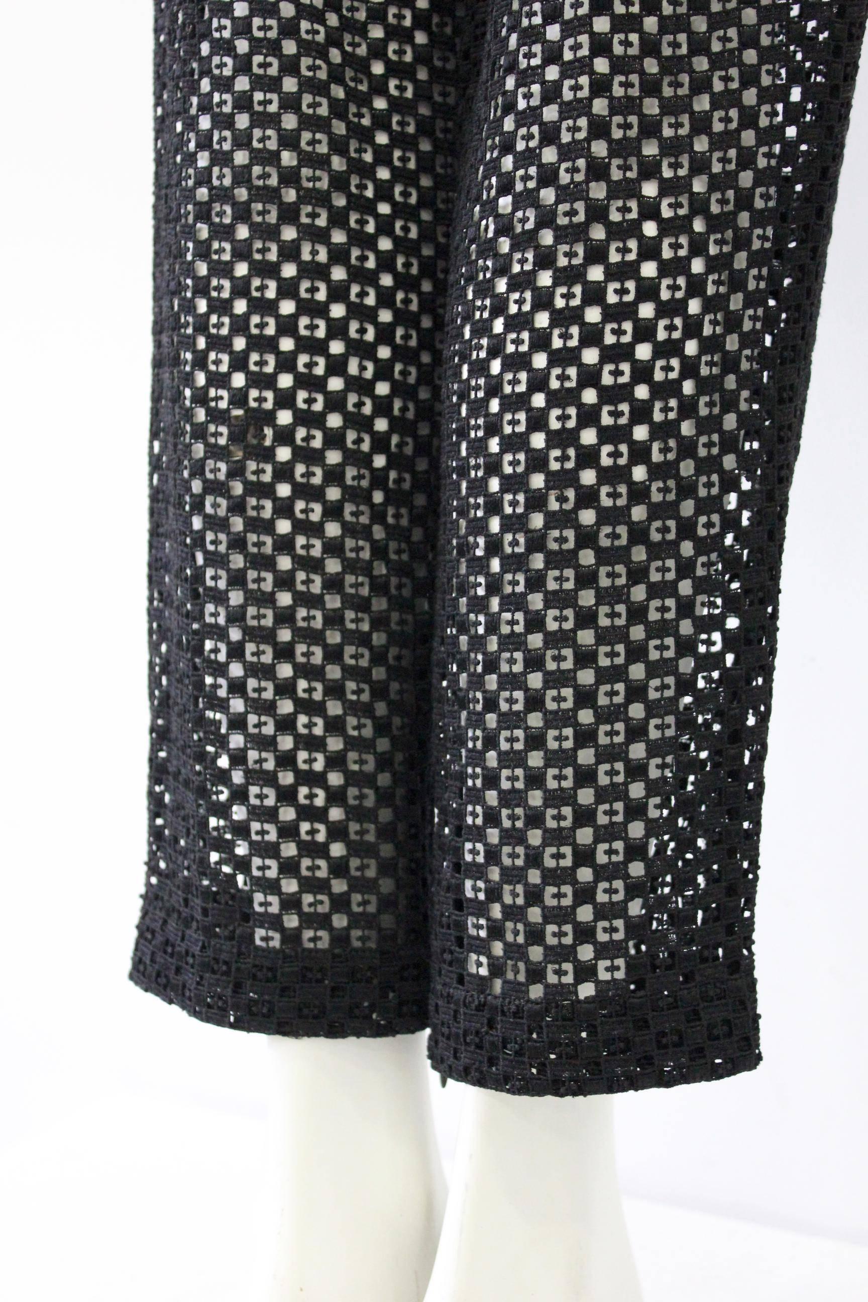 Istante By Gianni Versace Black Net Pants  For Sale 3
