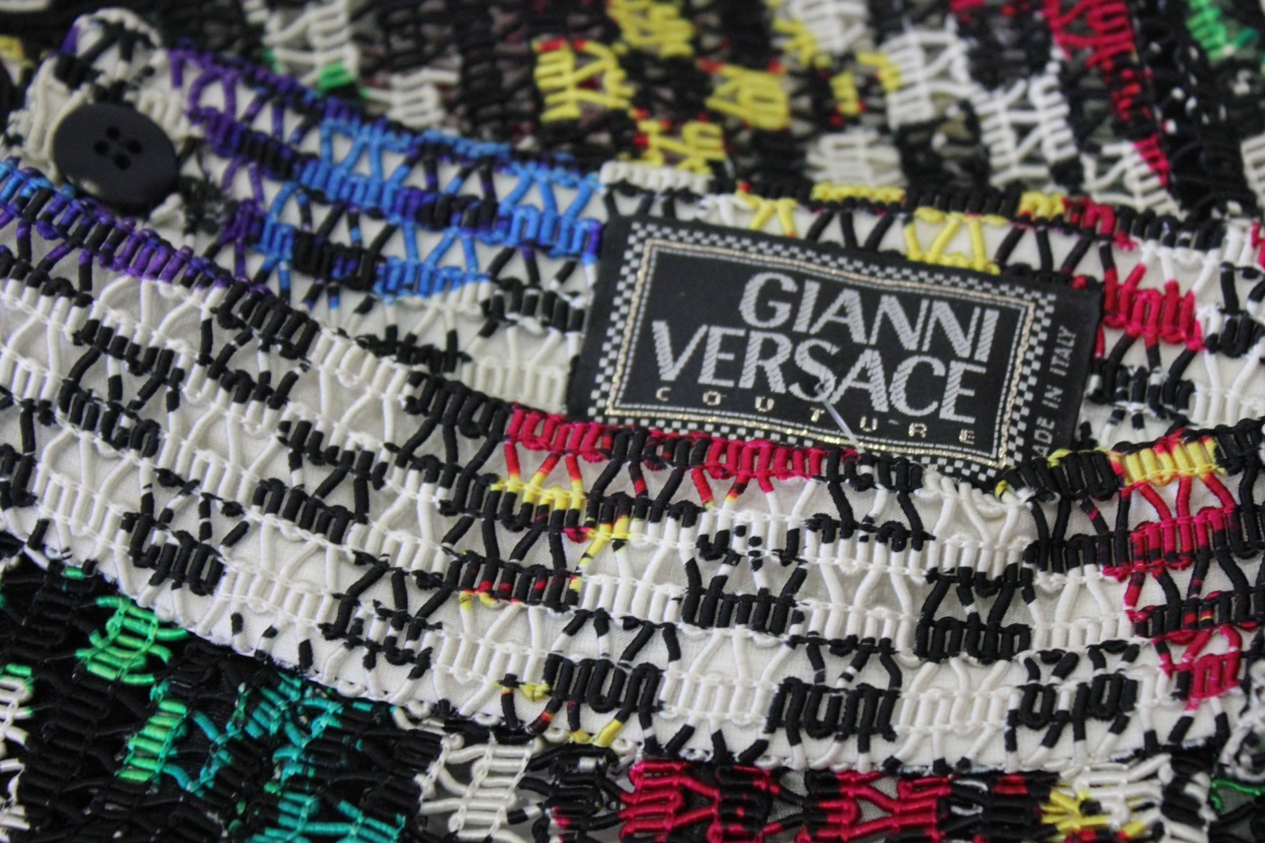 One Of A Kind Gianni Versace Couture Punk Multi-Coloured Pants Fall 1993 For Sale 1