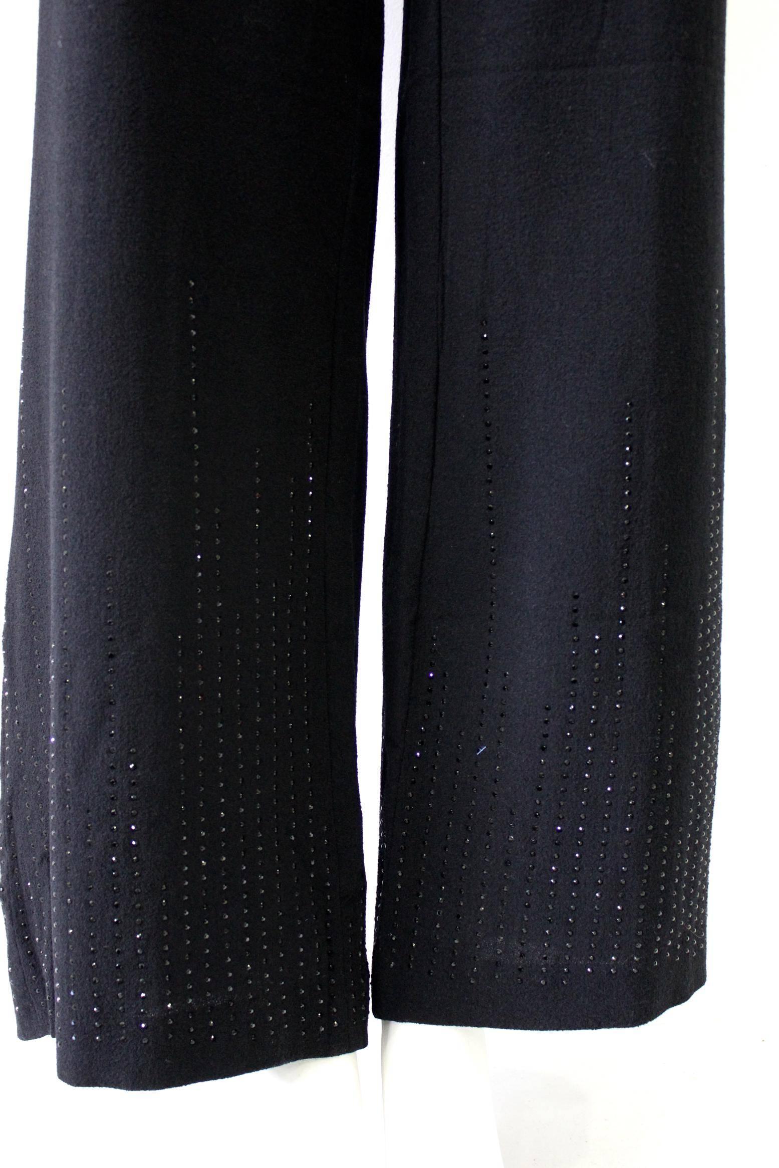 Roberto Cavalli Plain Boot Cut Pants And Black Glitter Strass In New Condition For Sale In Athens, Agia Paraskevi