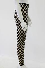 Rare Gianni Versace Couture Checked Velvet Leggings Fall 1994