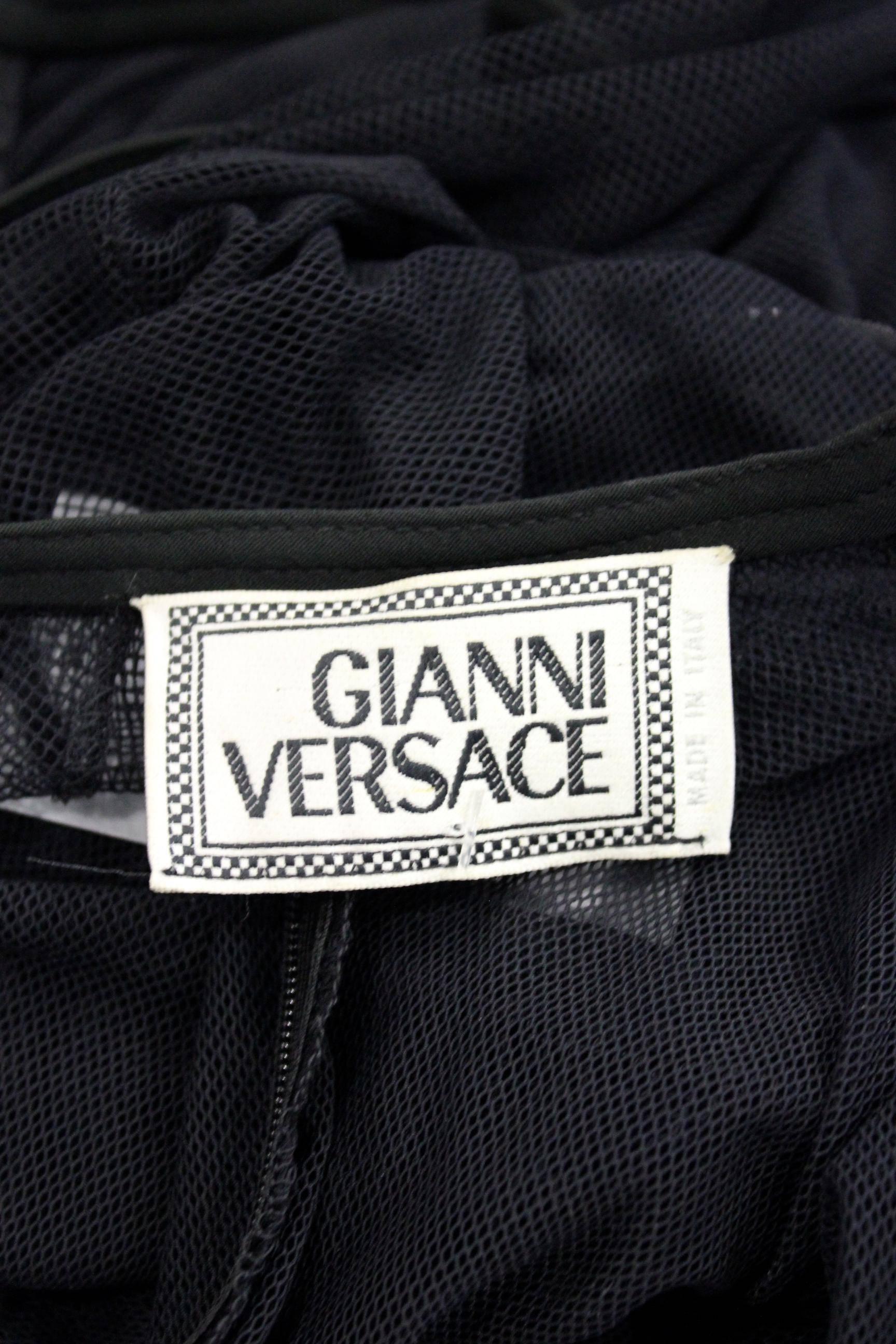 Unique Gianni Versace Sheer Net Maxi-Dress Fall 1990 For Sale 2