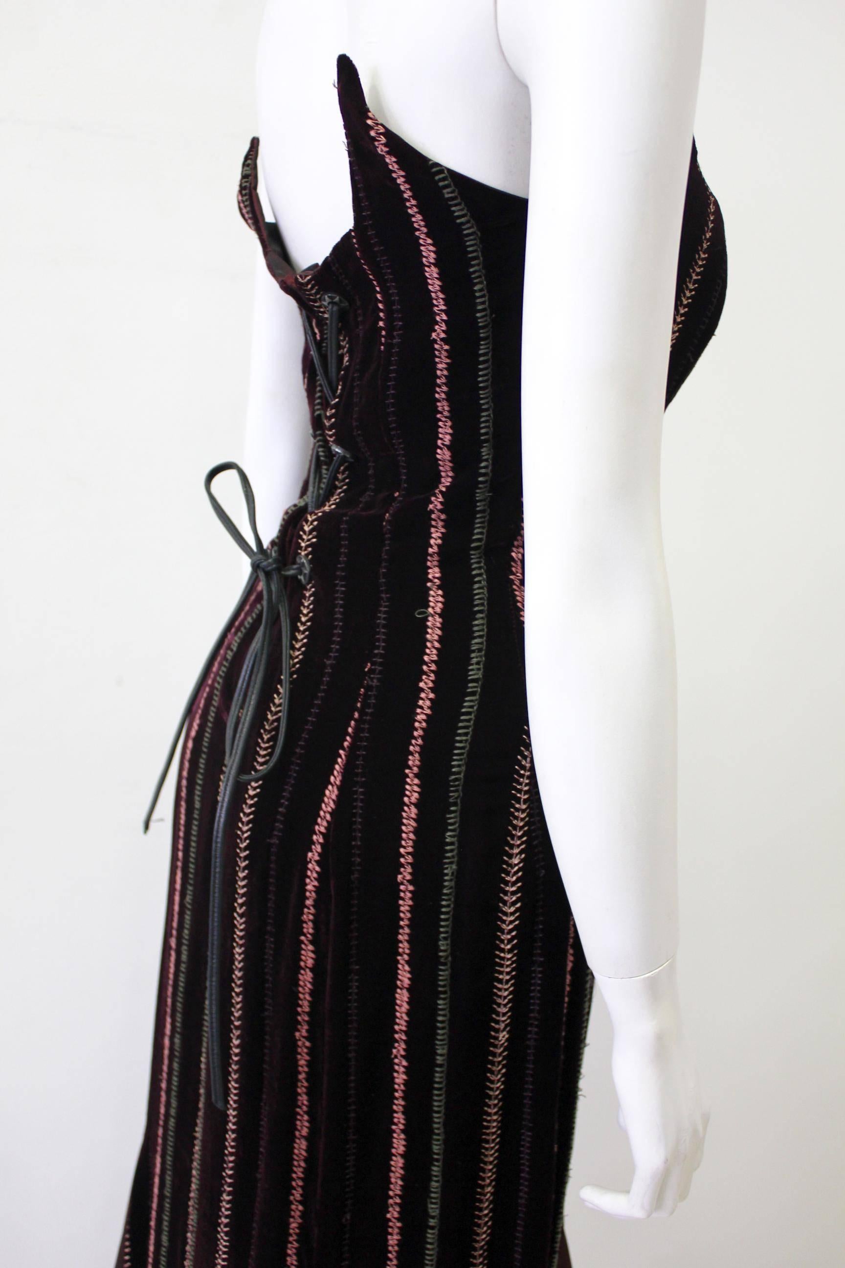 Gianfranco Ferre Silk Velvet Evening Gown 1990s In New Condition For Sale In Athens, Agia Paraskevi