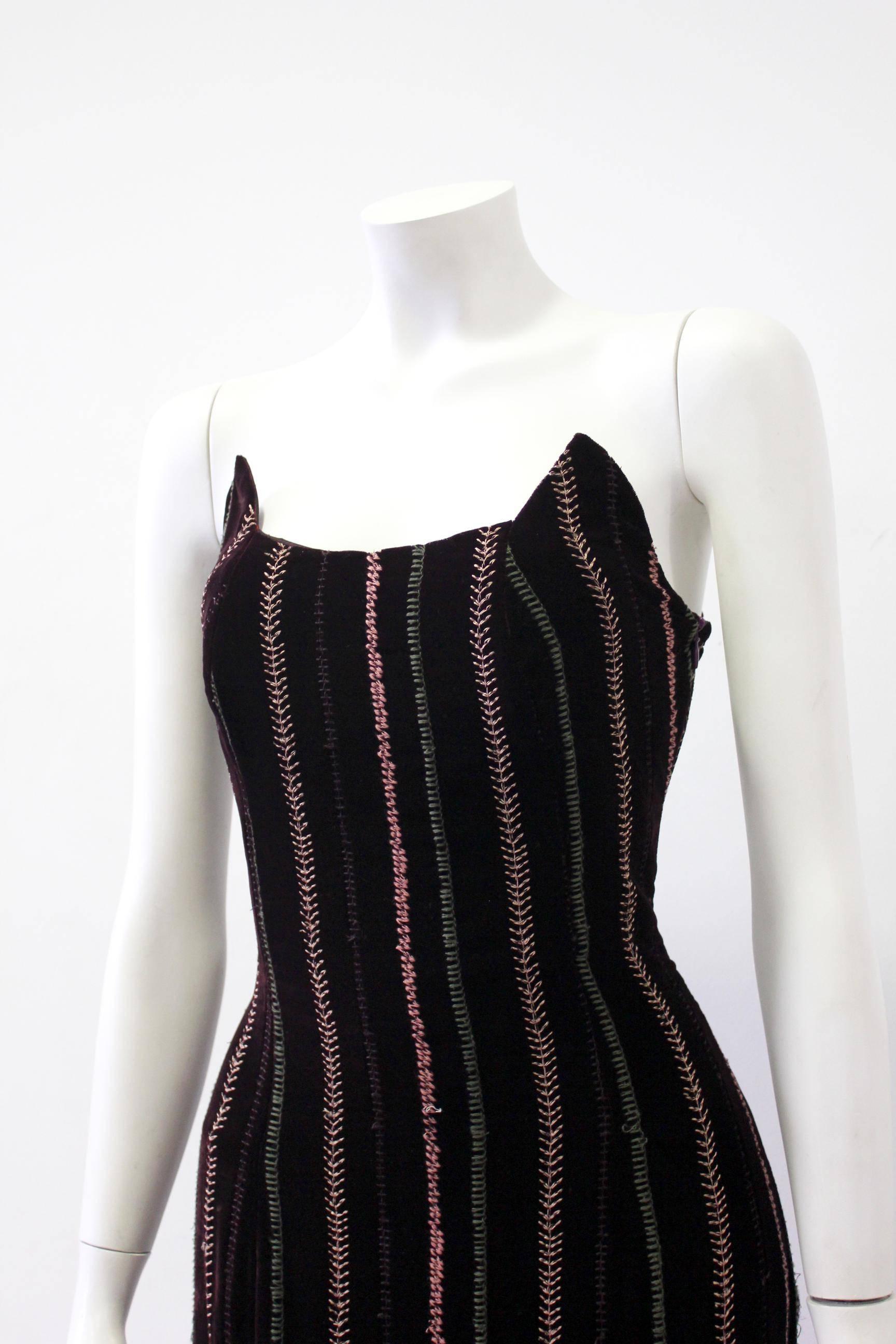 Women's Gianfranco Ferre Silk Velvet Evening Gown 1990s For Sale
