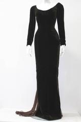 Gianfranco Ferre Silk Velvet Panel Evening Gown, 1989