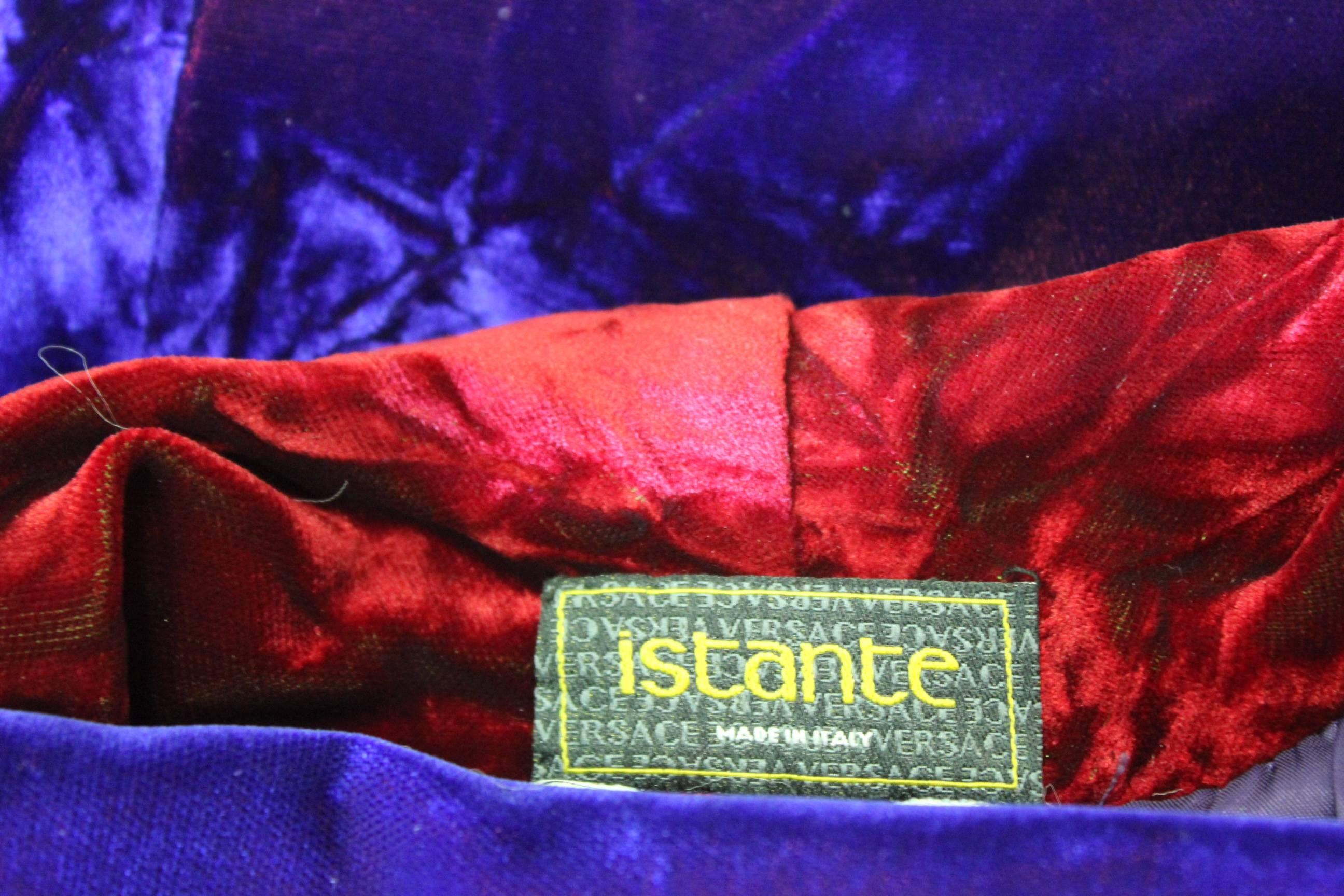 Istante By Gianni Versace Crushed Velvet Evening Coat  Fall/Winter 1997 For Sale 3