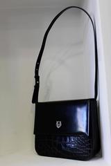 Gianni Versace Croc-Effect Leather Small Shoulder Bag 1990's
