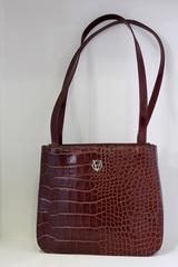 Gianni Versace Croc-Effect Leather Small Shoulder Bag