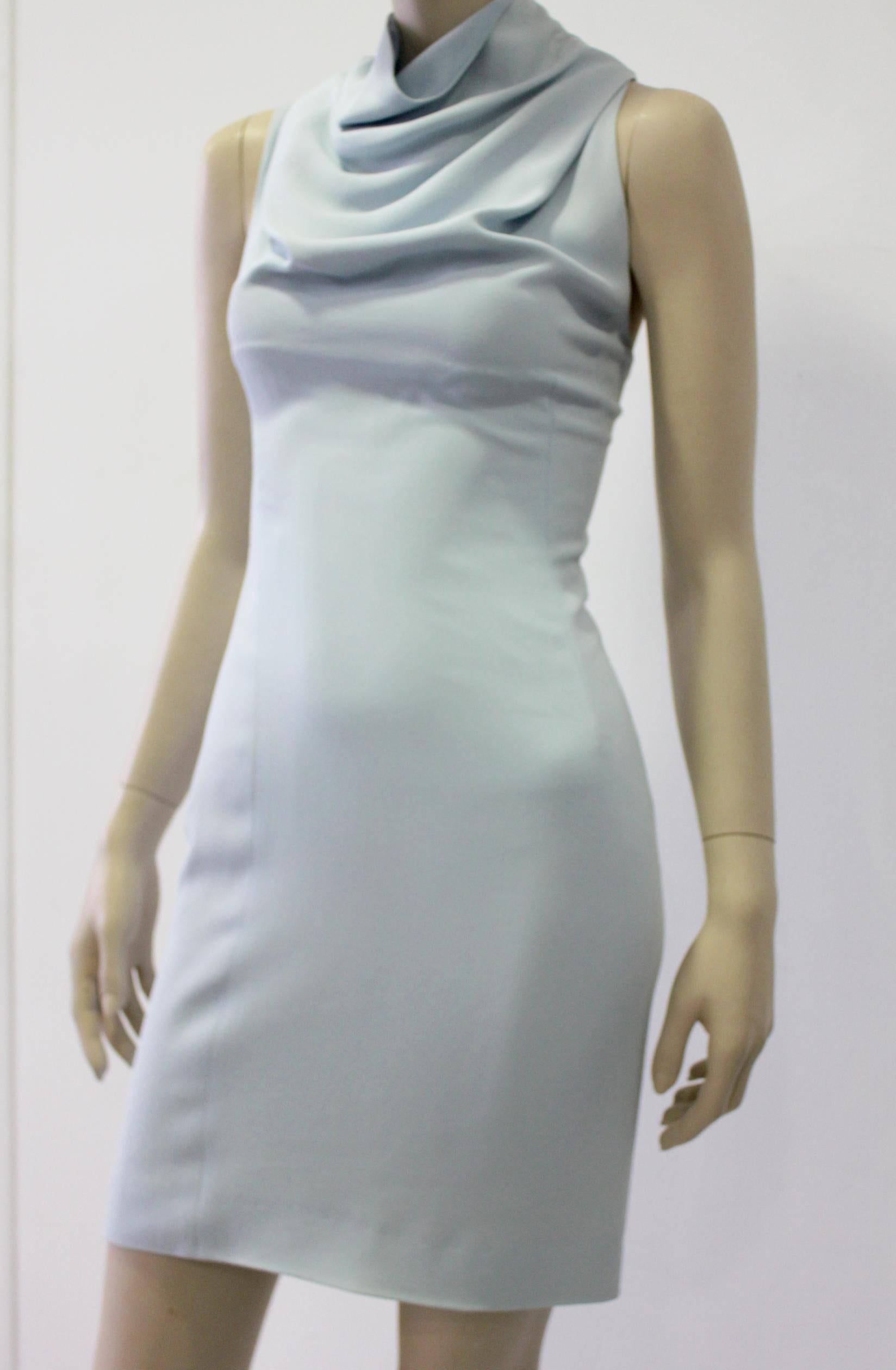 Women's Unique Angelo Mozzillo Bodycon Mini Dress Criss Cross Ribbon Laced Back  For Sale