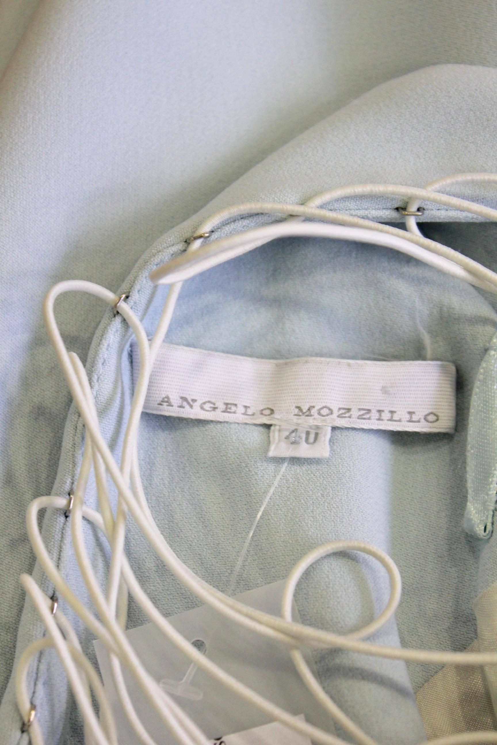 Unique Angelo Mozzillo Bodycon Mini Dress Criss Cross Ribbon Laced Back  For Sale 3