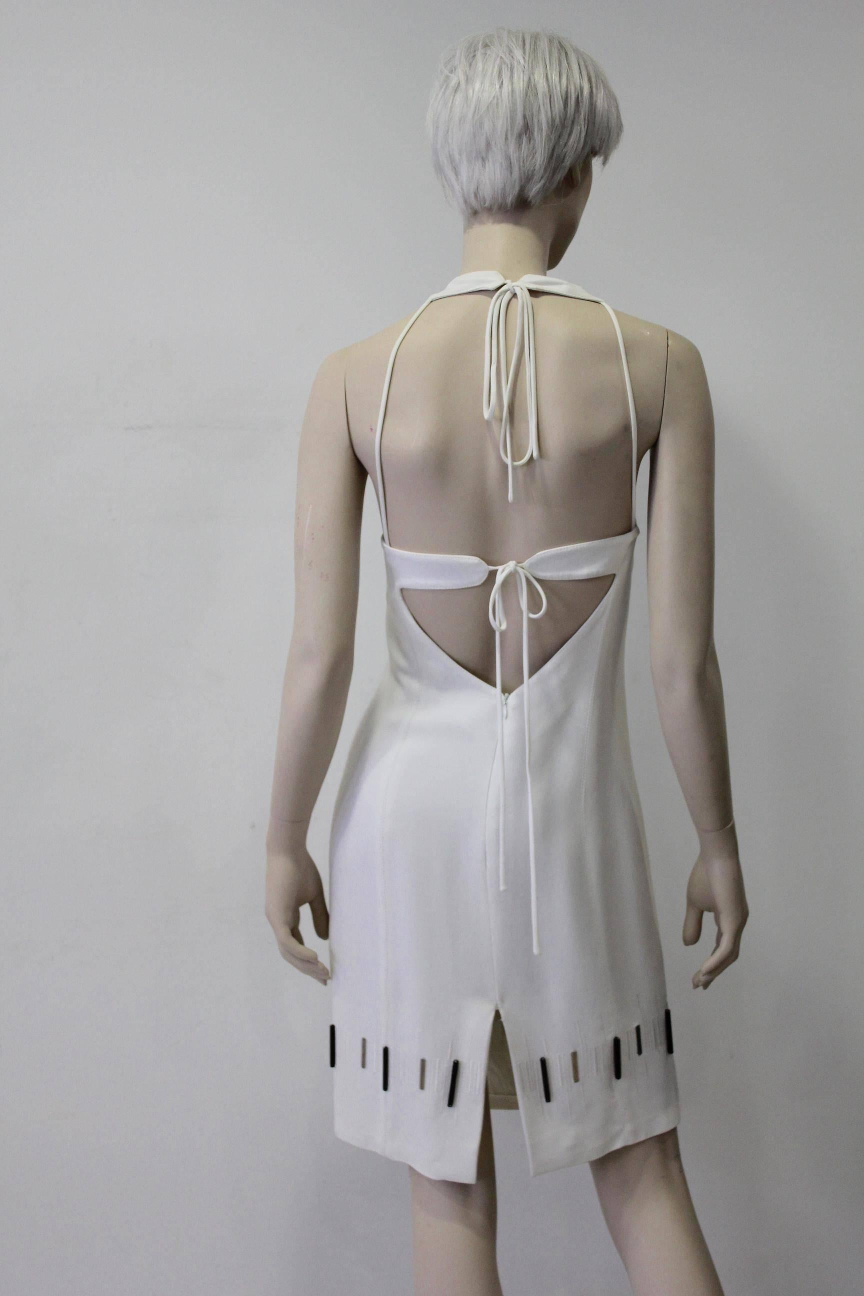 Rare Angelo Mozzillo Cocktail Dress With A Strappy Design Back In New Condition For Sale In Athens, Agia Paraskevi