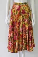 Amazing Kenzo Floral Print Pleated Skirt 1984