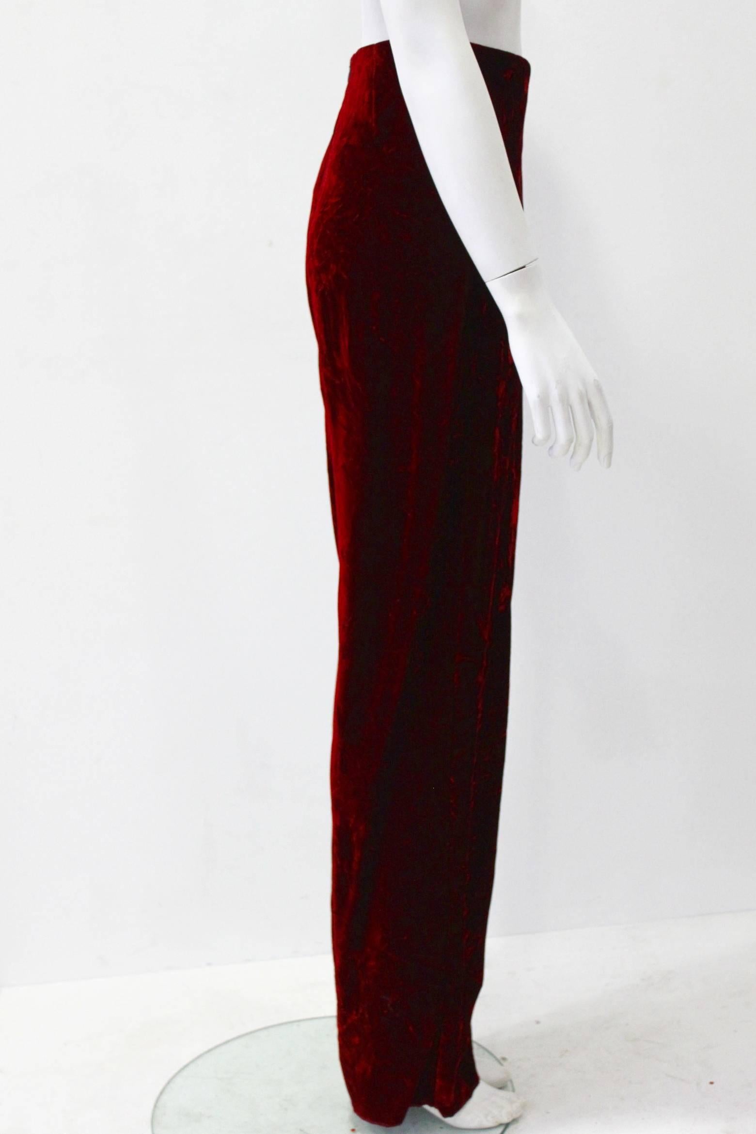 Black Istante By Gianni Versace Crushed Velvet Pants Fall/Winter 1997 For Sale
