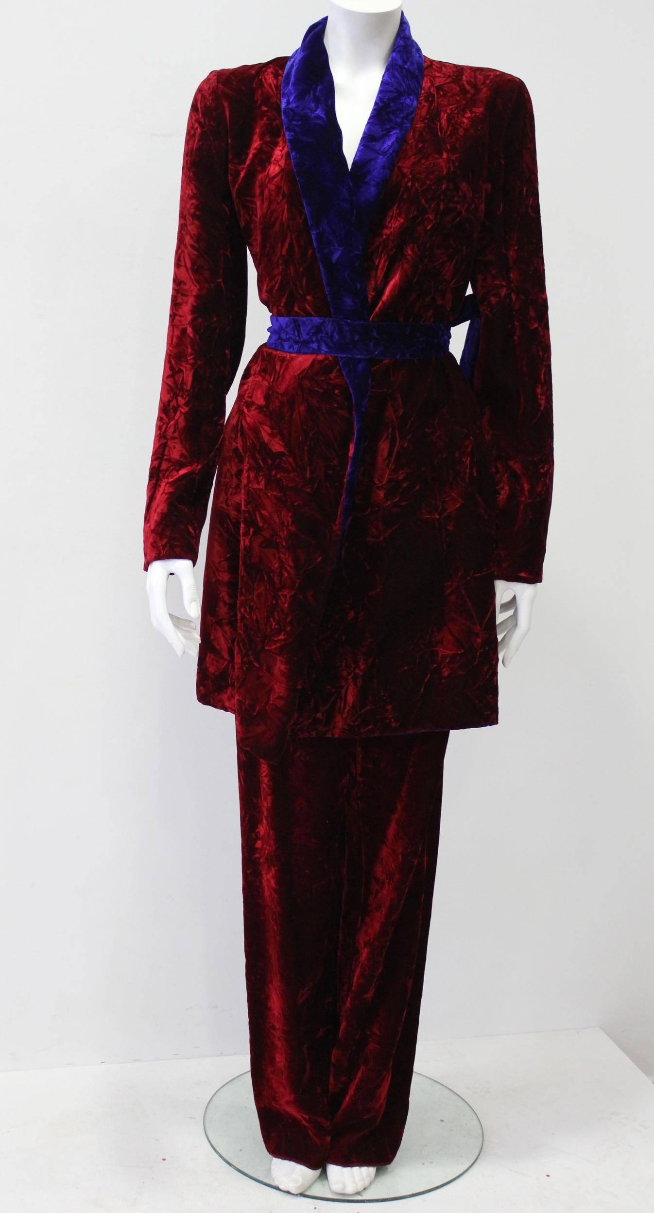 Istante By Gianni Versace Crushed Velvet Pants Fall/Winter 1997 For Sale 2