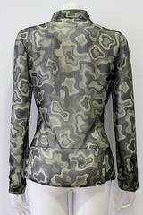 Istante By Gianni Versace Silk Sheer Militaire Shirt